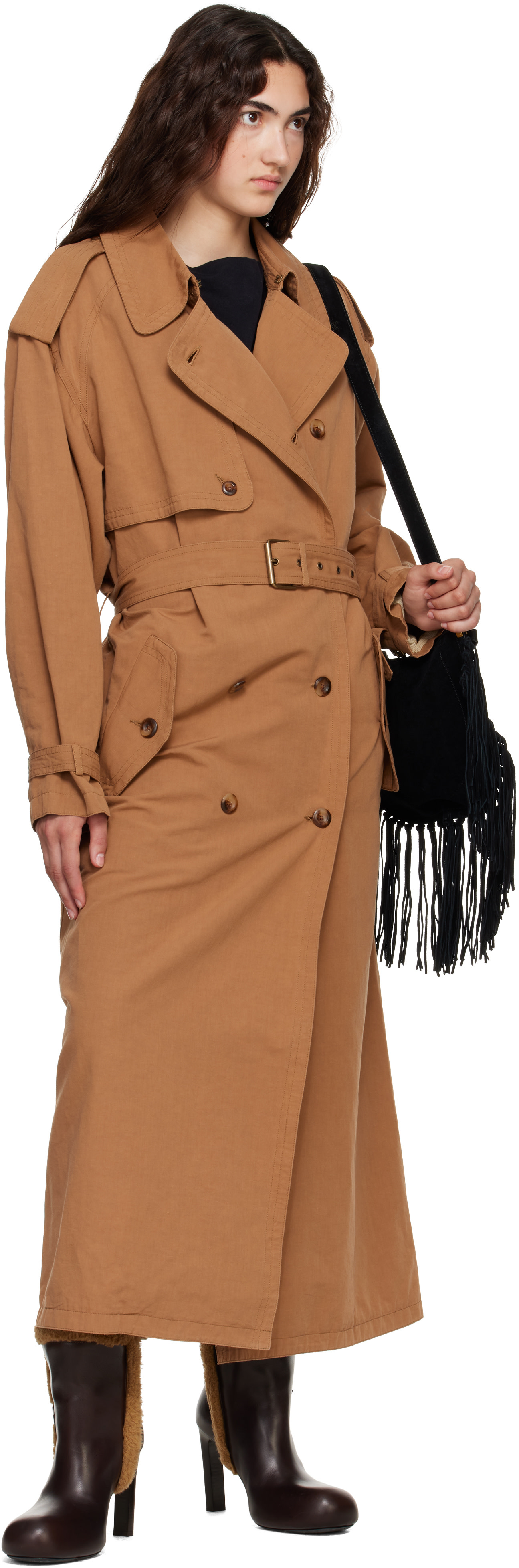 Isabel Marant - Trench Violette brun clair en coton