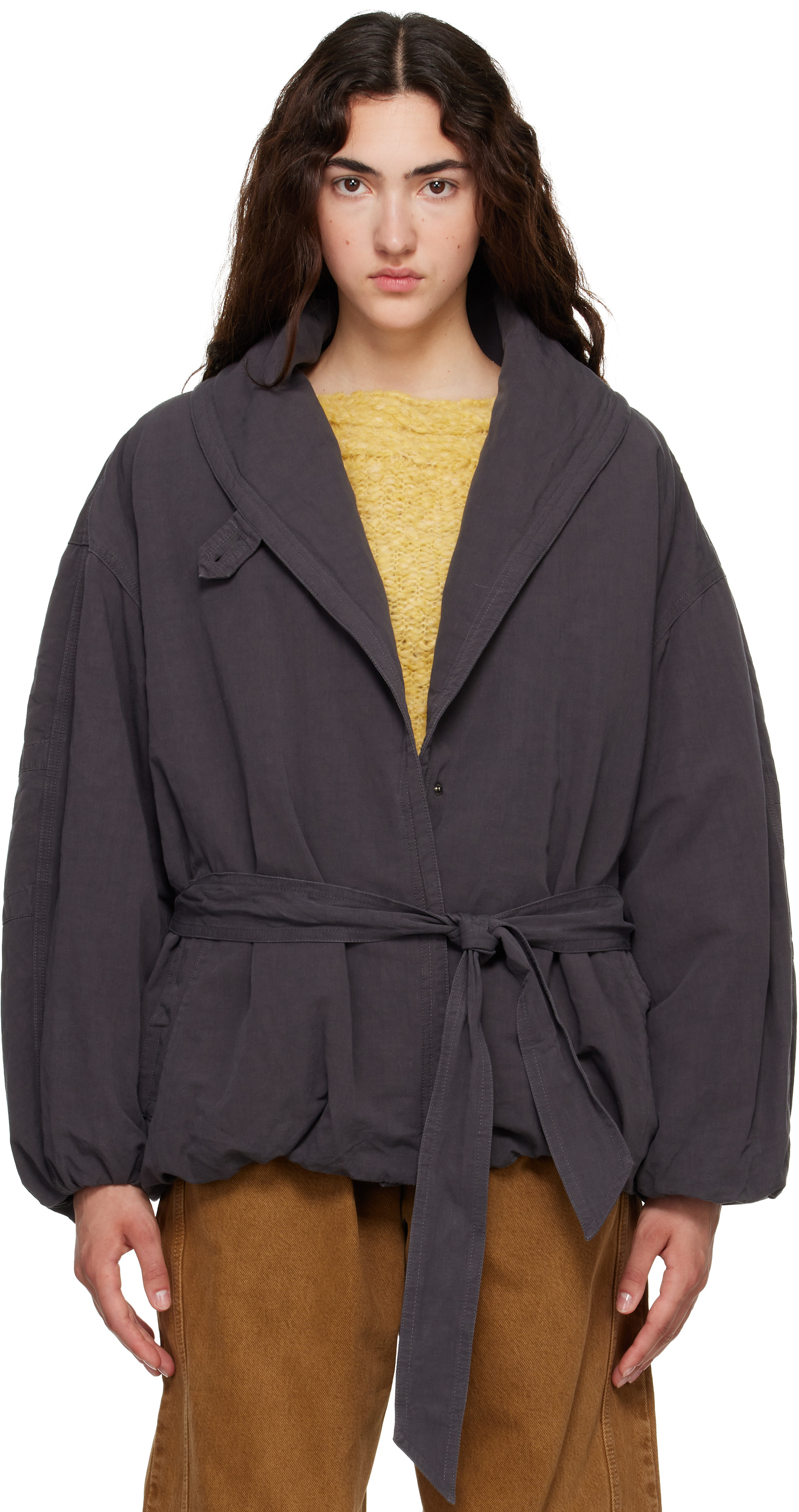 Isabel Marant: グレー Volinda コットン トレンチ ジャケット 