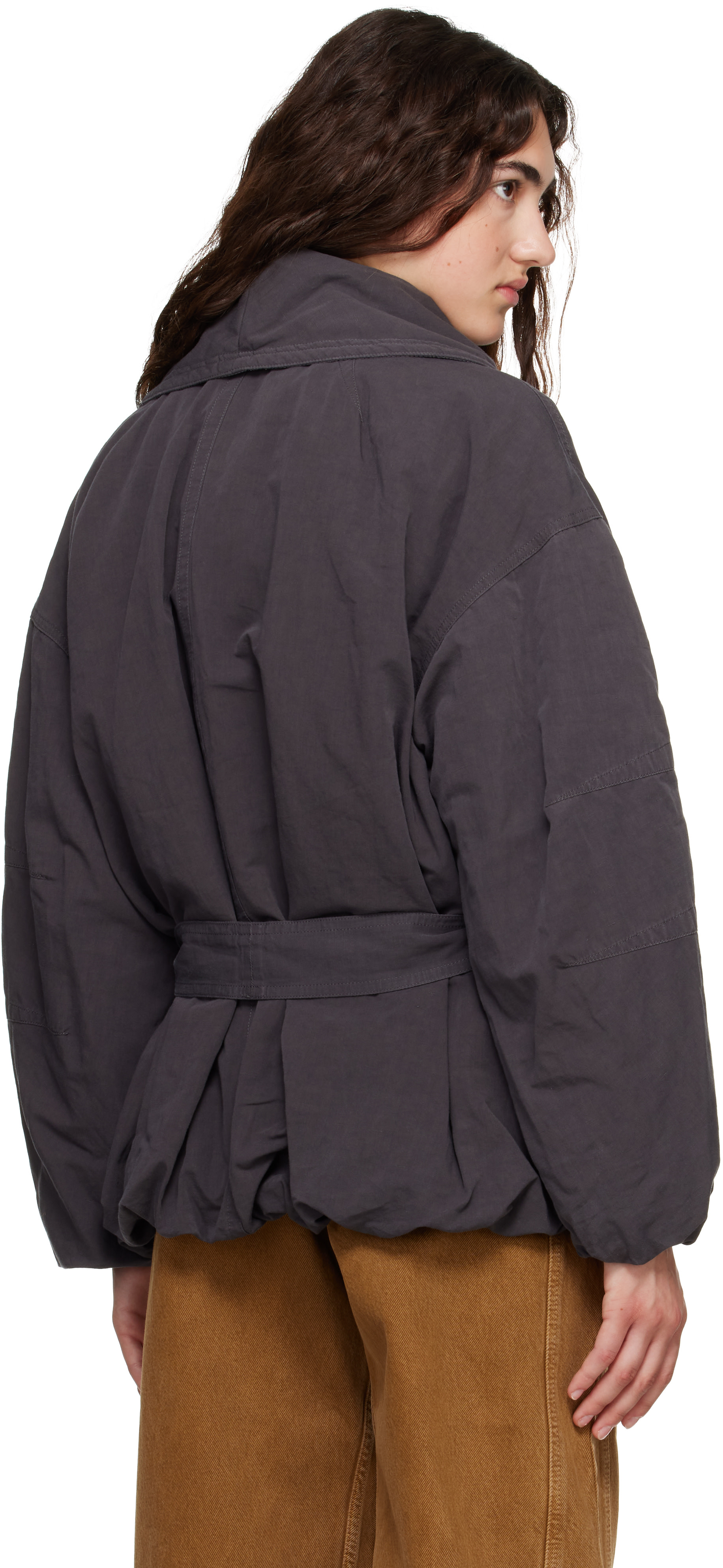 Isabel Marant: Gray Volinda Cotton Trench Jacket | SSENSE