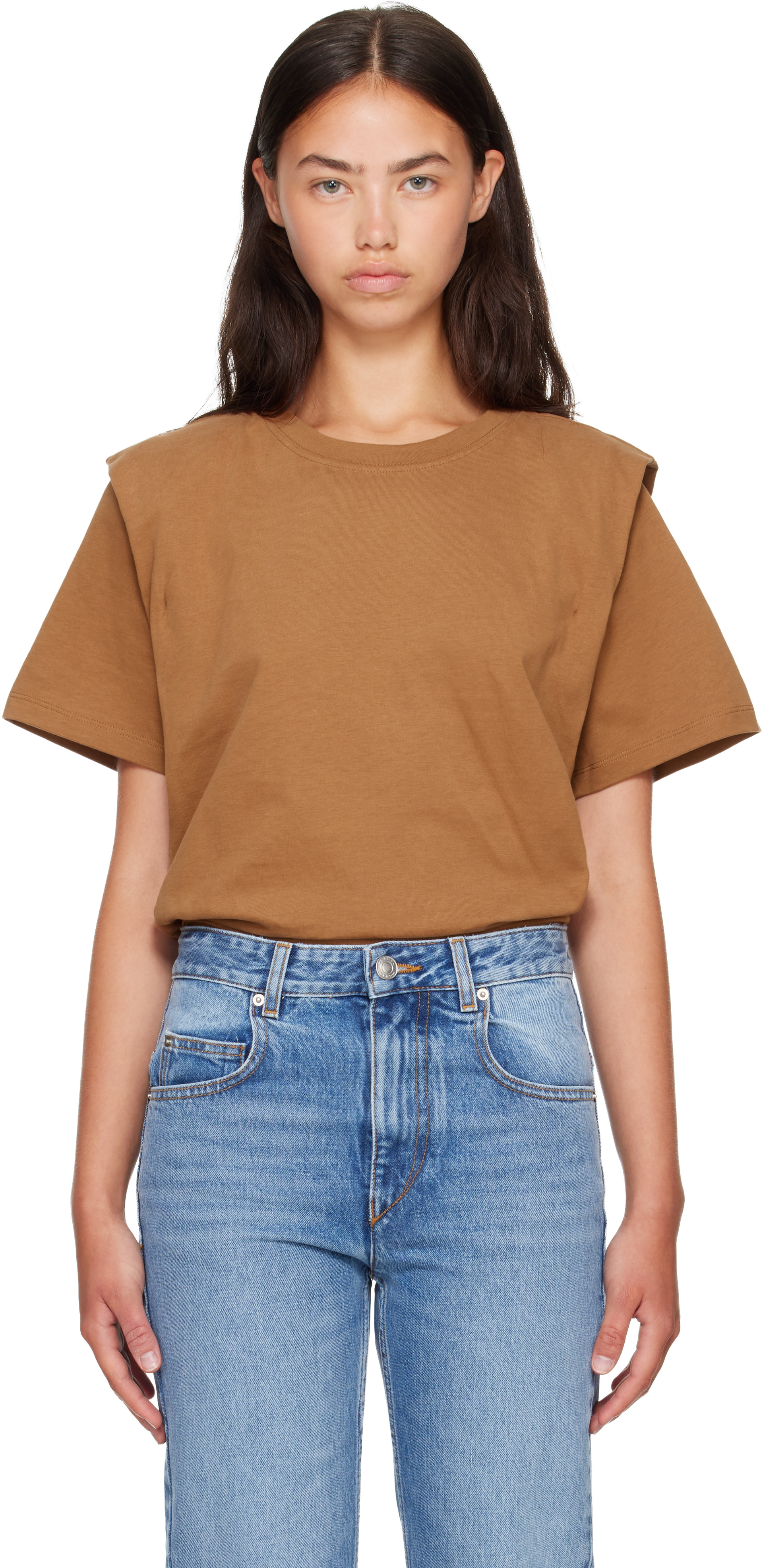 Isabel Marant: Tan Zelitos T-shirt | SSENSE