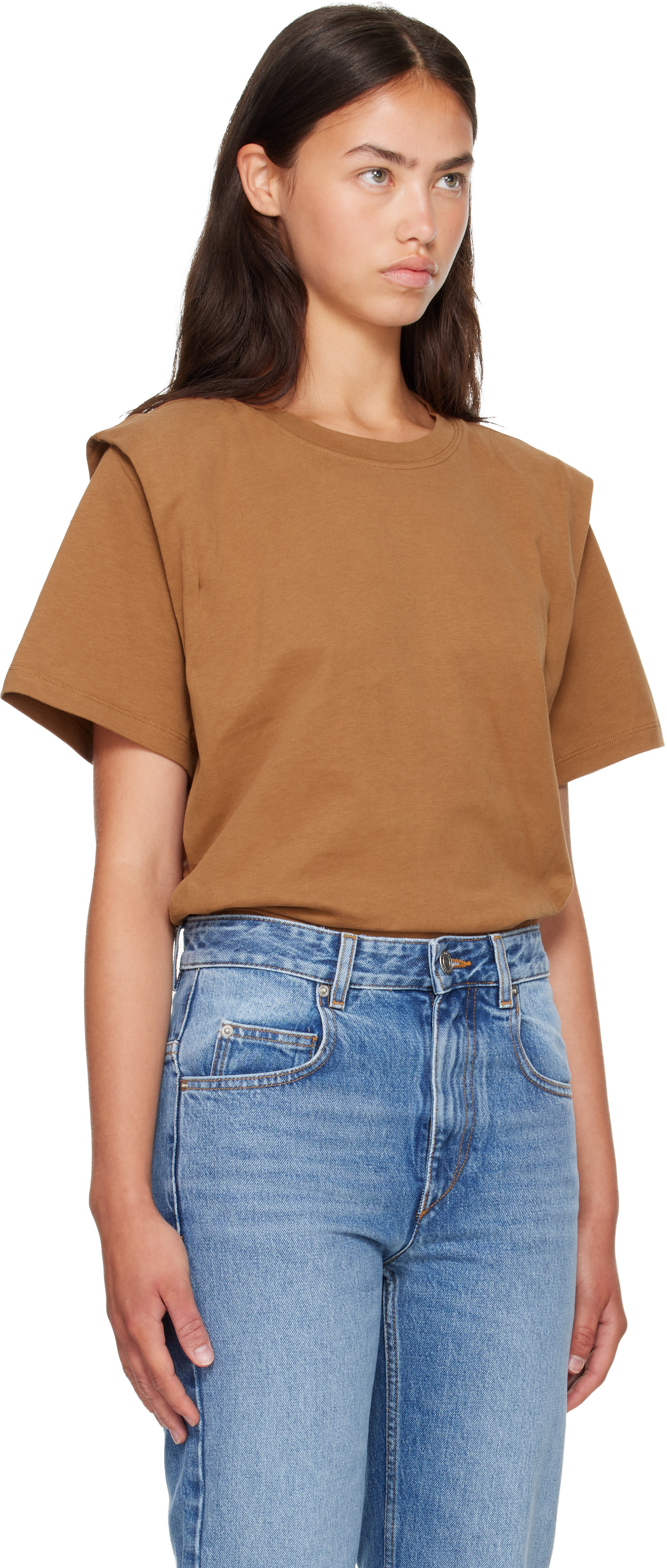 Isabel Marant: Tan Zelitos T-shirt | SSENSE