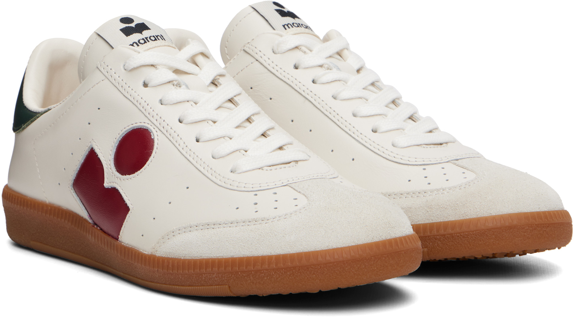 Isabel Marant - Baskets Bryce blanc et rouge