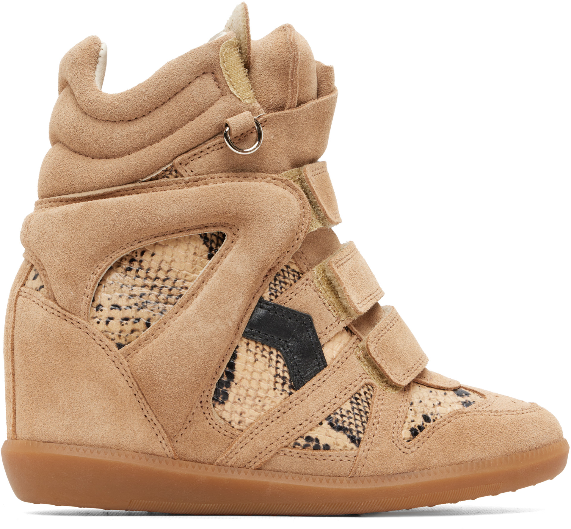 Isabel Marant - Taupe Python Bekett Ring Sneakers