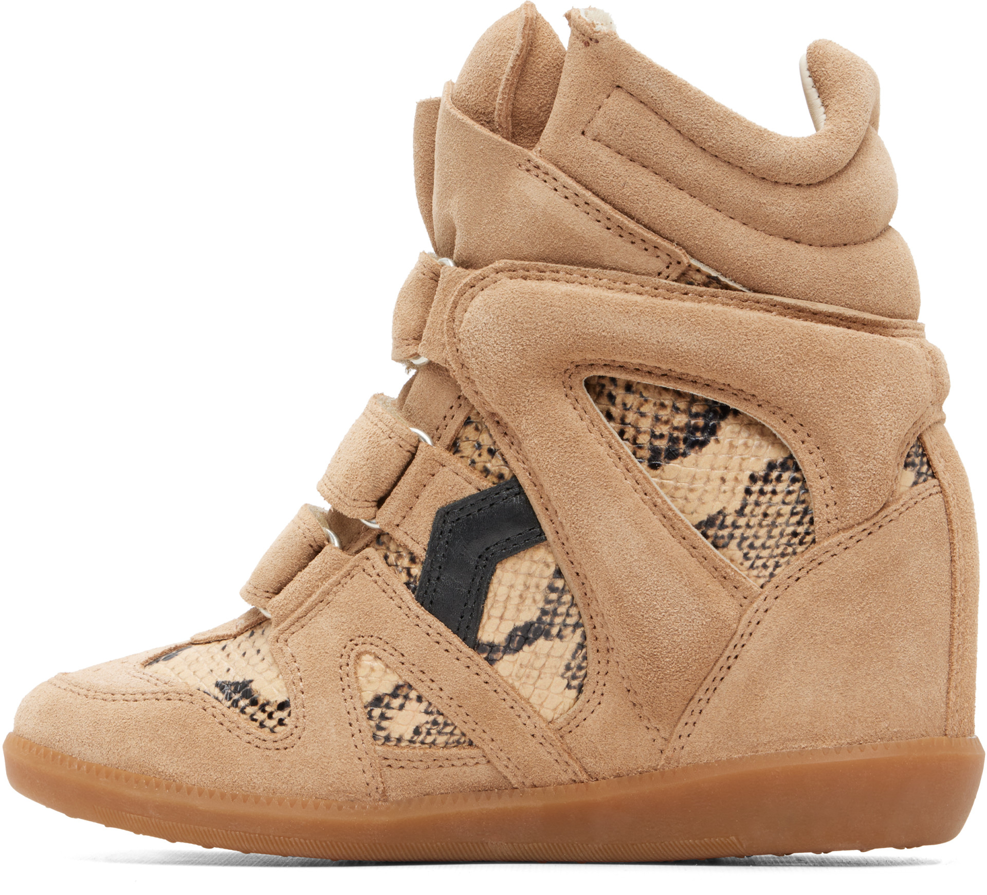 Isabel Marant - Taupe Python Bekett Ring Sneakers