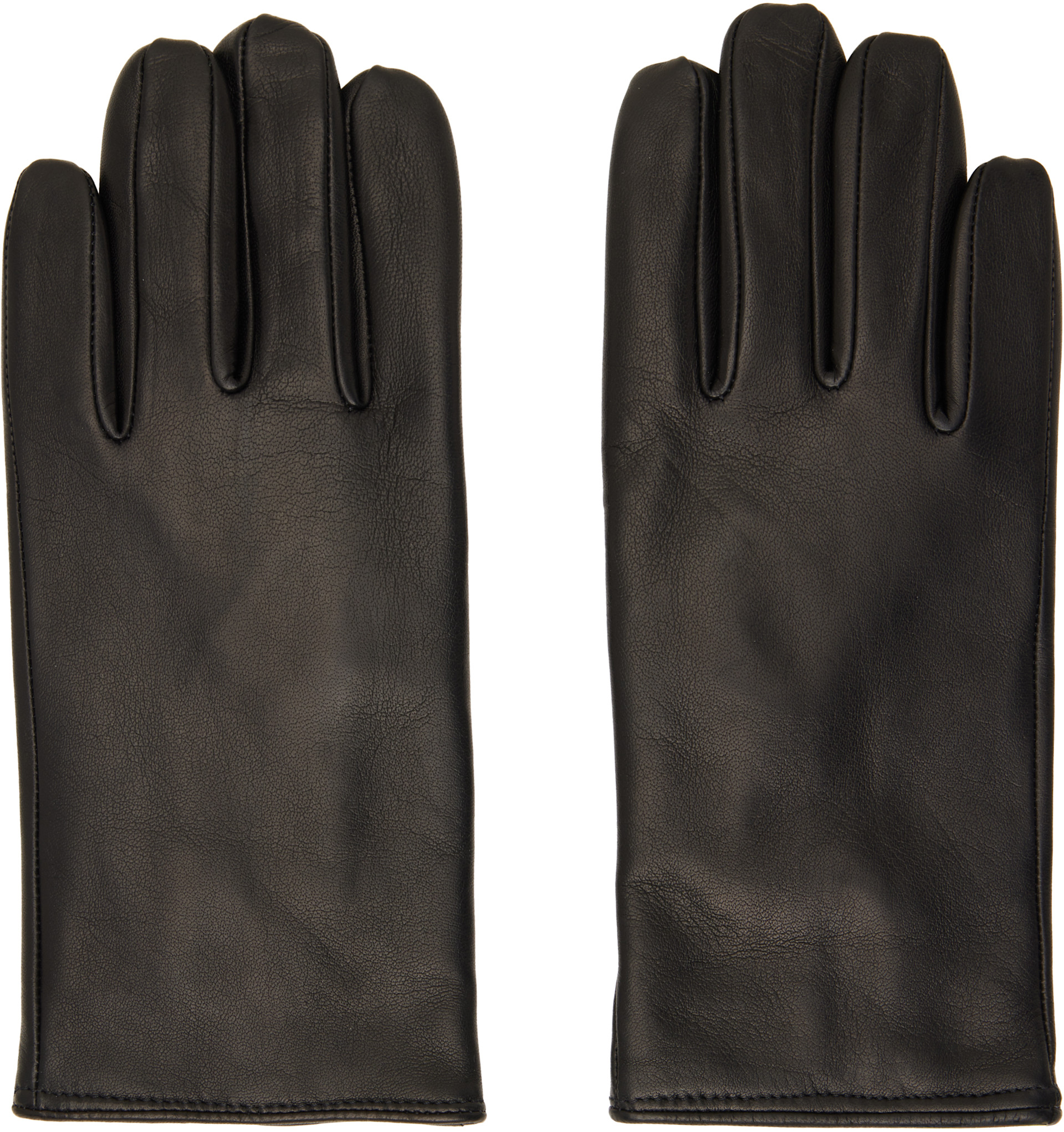 小物 ERNEST W. BAKER | LEATHER GLOVES Ernest W. Baker: Black Cashmere Lined Leather Gloves | SSENSE