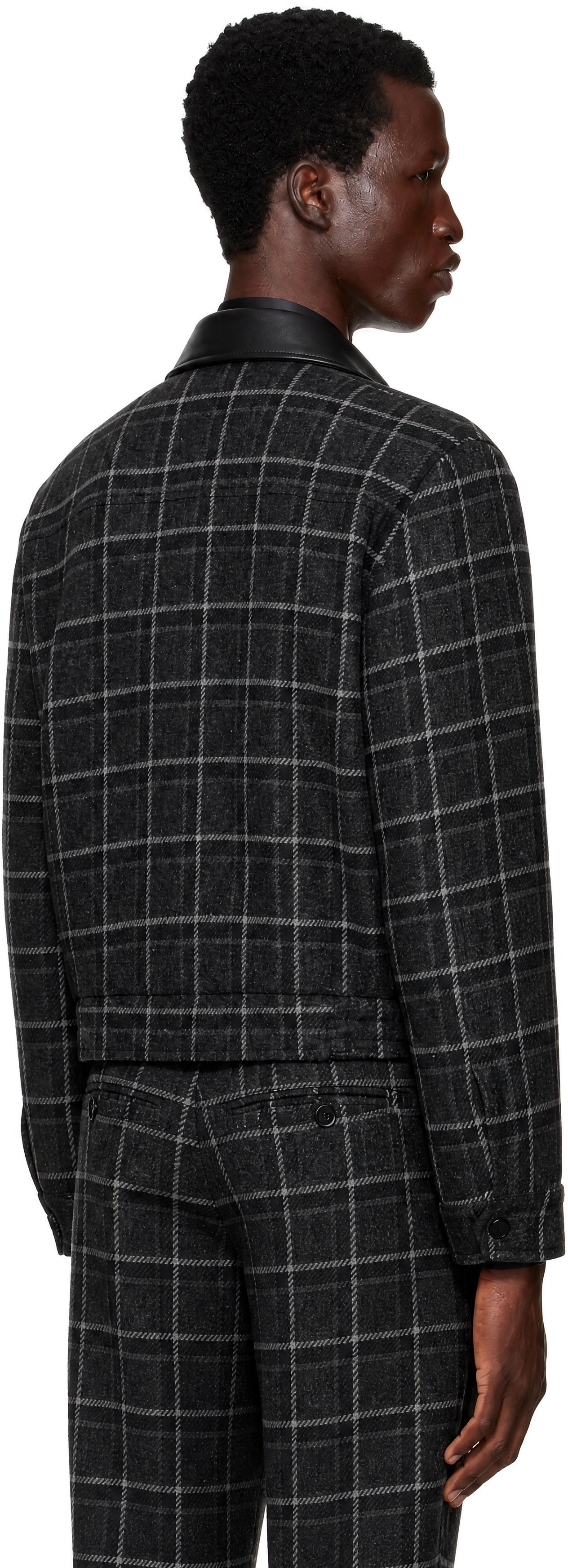 Ernest W. Baker - SSENSE Exclusive Gray Check Bomber Jacket