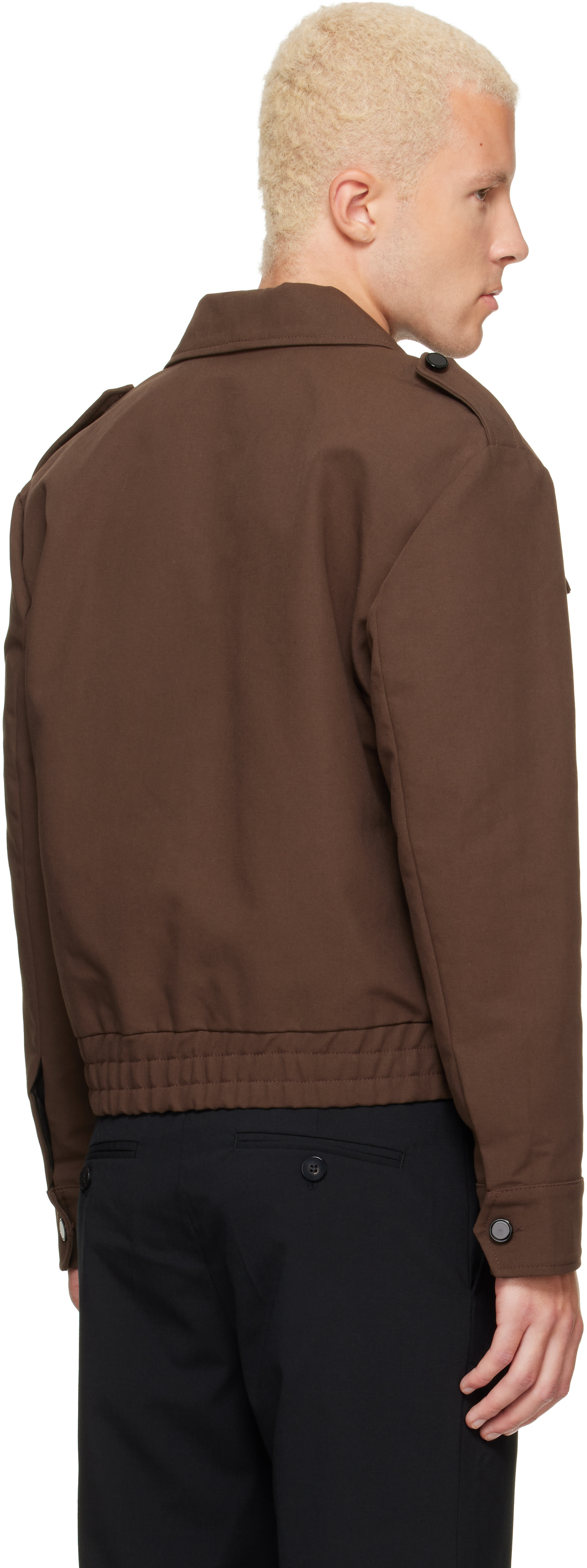 ERNEST W.BAKERアーネストダブルベイカー Utility Jacket Brown Melangeユーティリティ ジャケット【46】【MJKA76942】 Ernest W. Baker: SSENSE Exclusive Brown Military Bomber Jacket