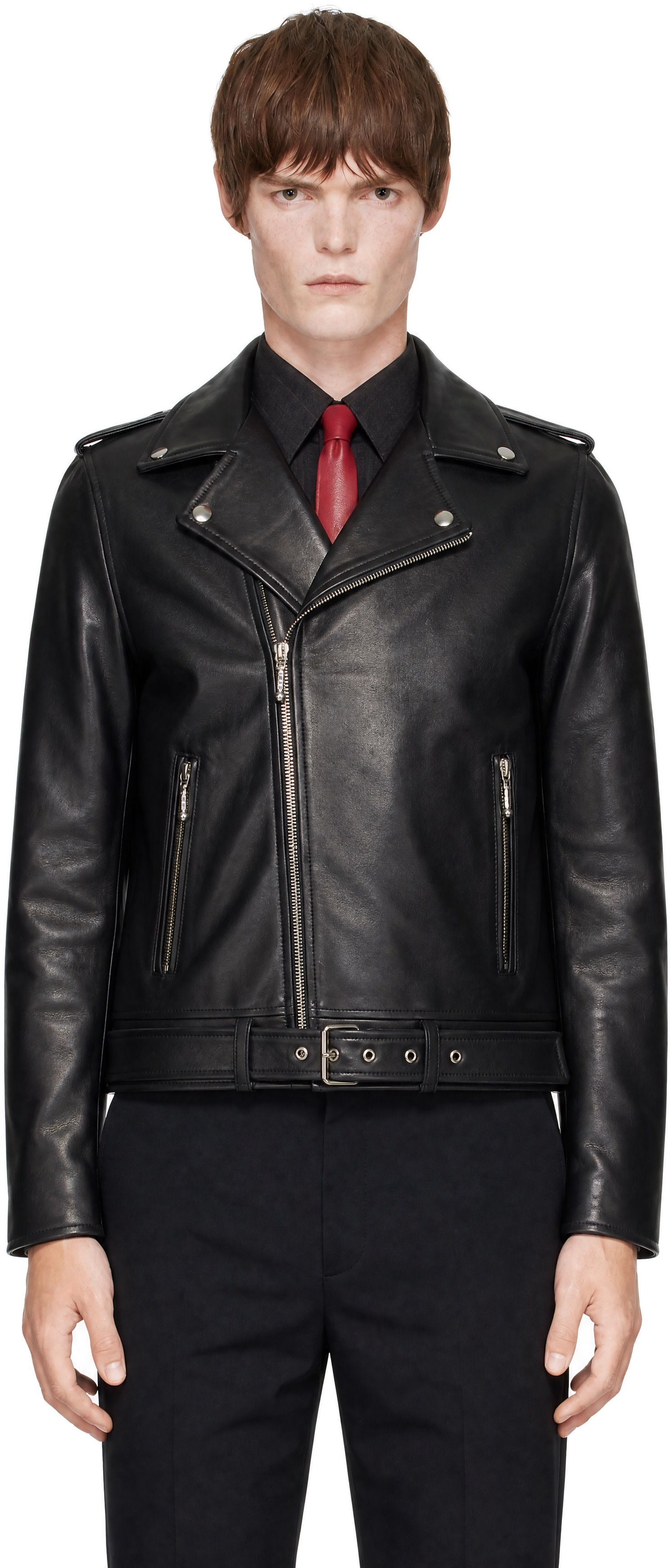 Ernest W. Baker - Black Perfecto Leather Jacket