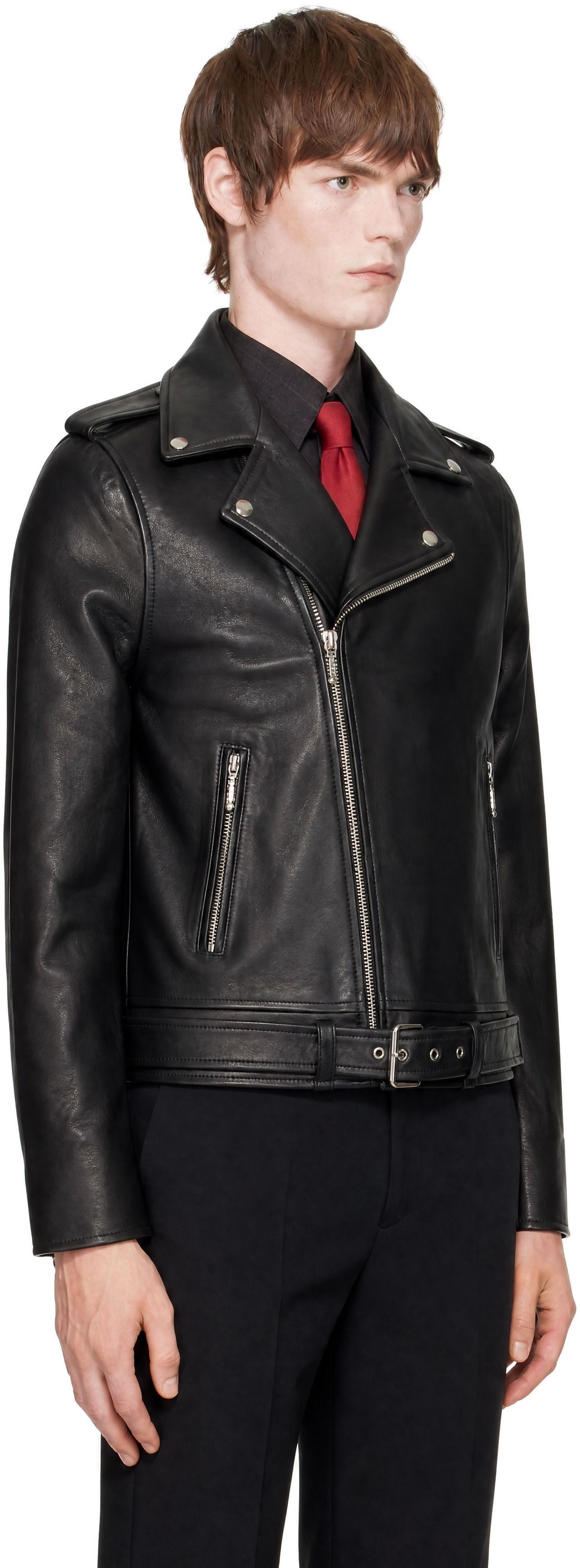 Ernest W. Baker - Black Perfecto Leather Jacket