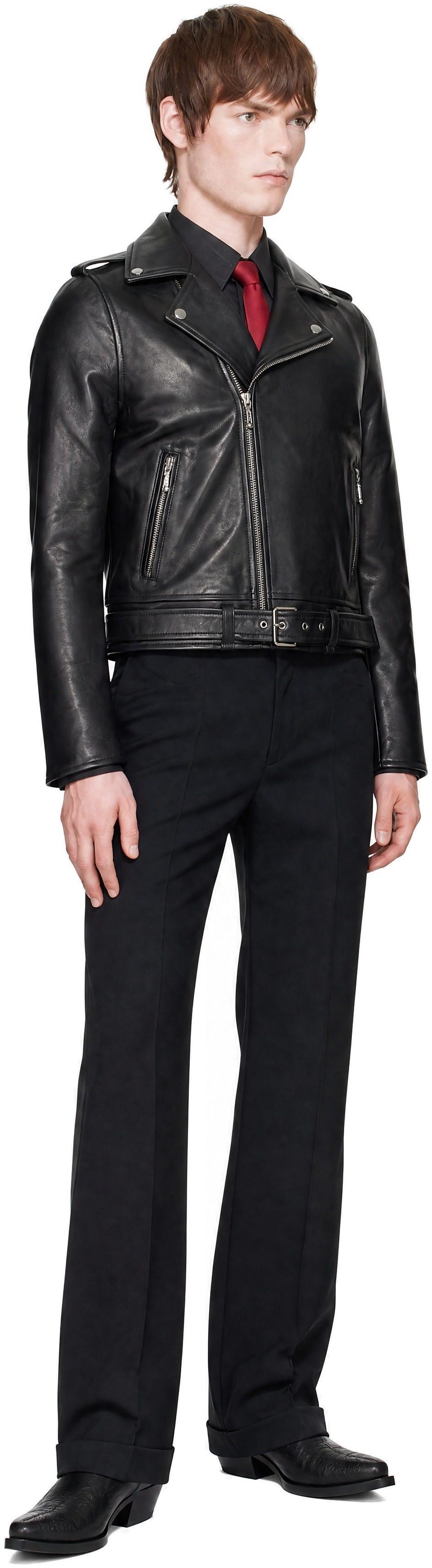 Ernest W. Baker - Black Perfecto Leather Jacket