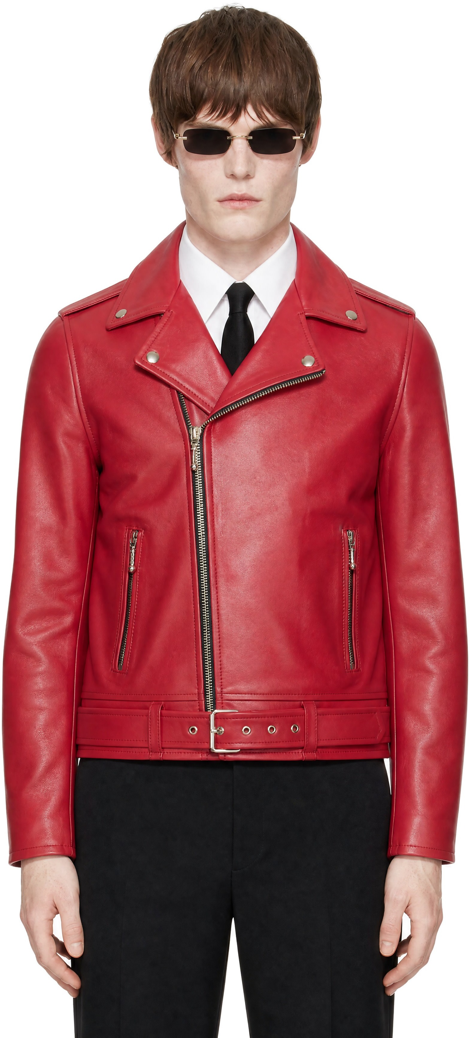 Ernest W. Baker - Red Perfecto Leather Jacket
