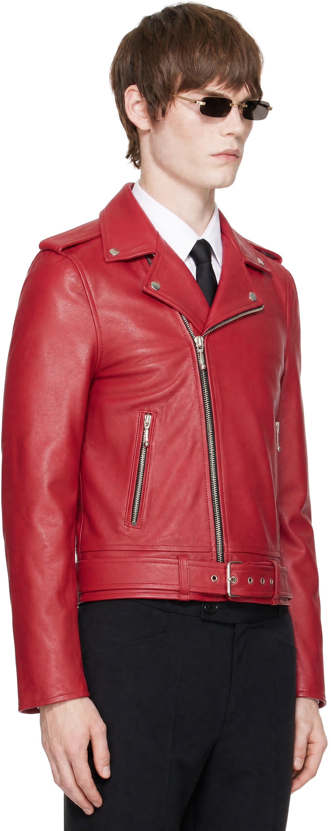 Ernest W. Baker - Red Perfecto Leather Jacket