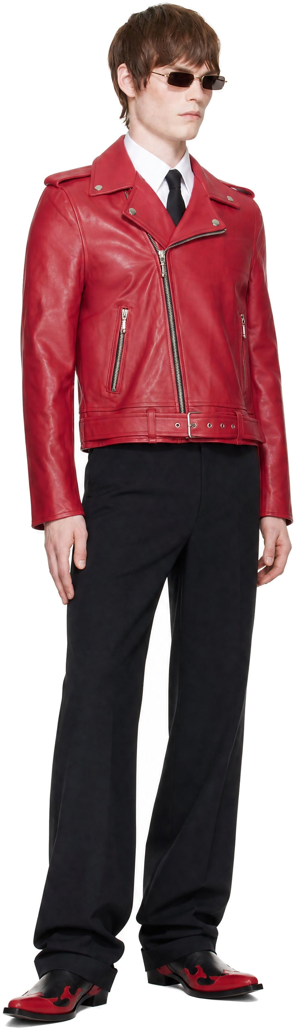 Ernest W. Baker - Red Perfecto Leather Jacket