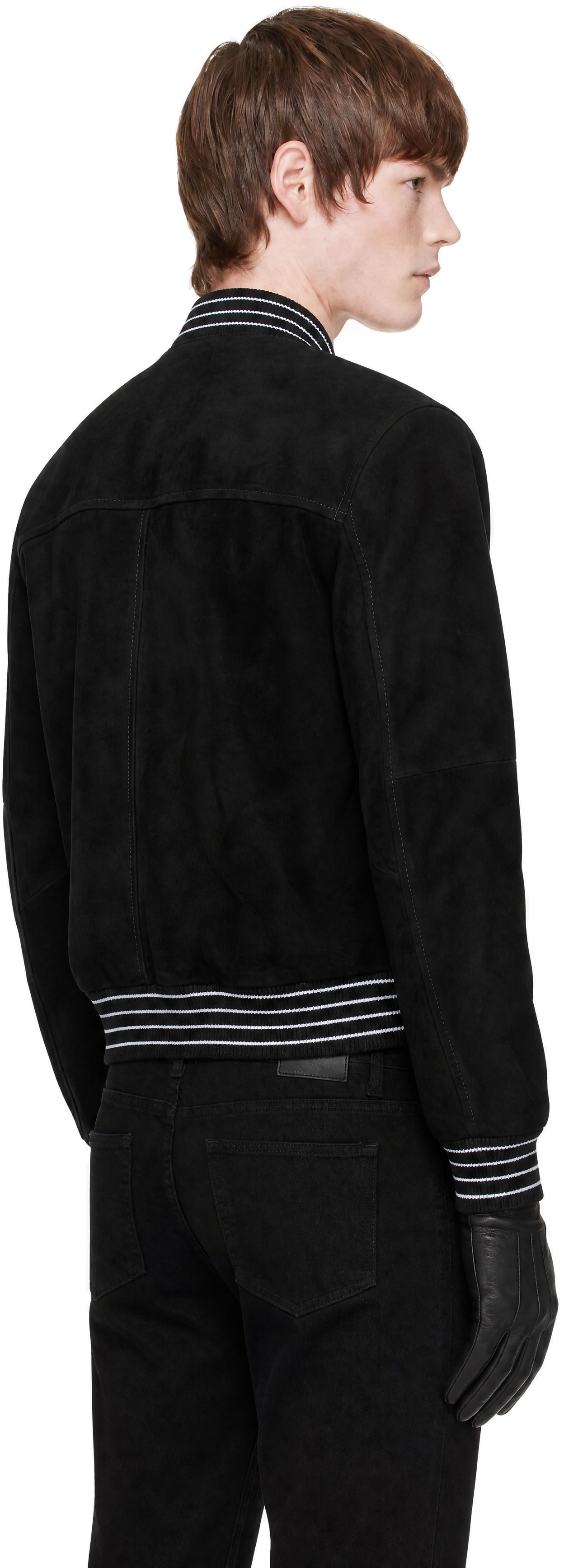 Ernest W. Baker - Black Suede Varsity Jacket