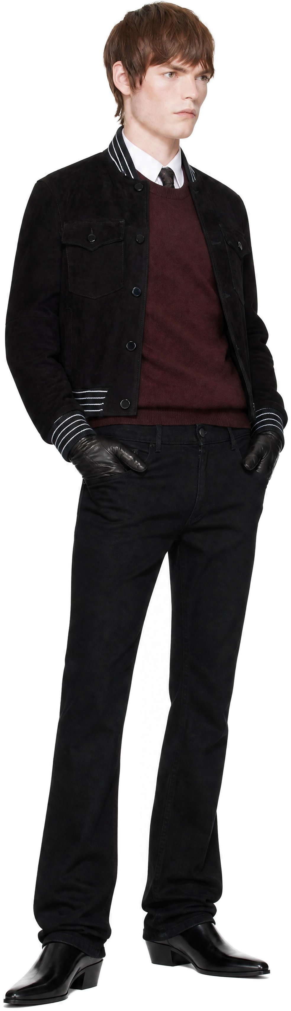 Ernest W. Baker - Black Suede Varsity Jacket
