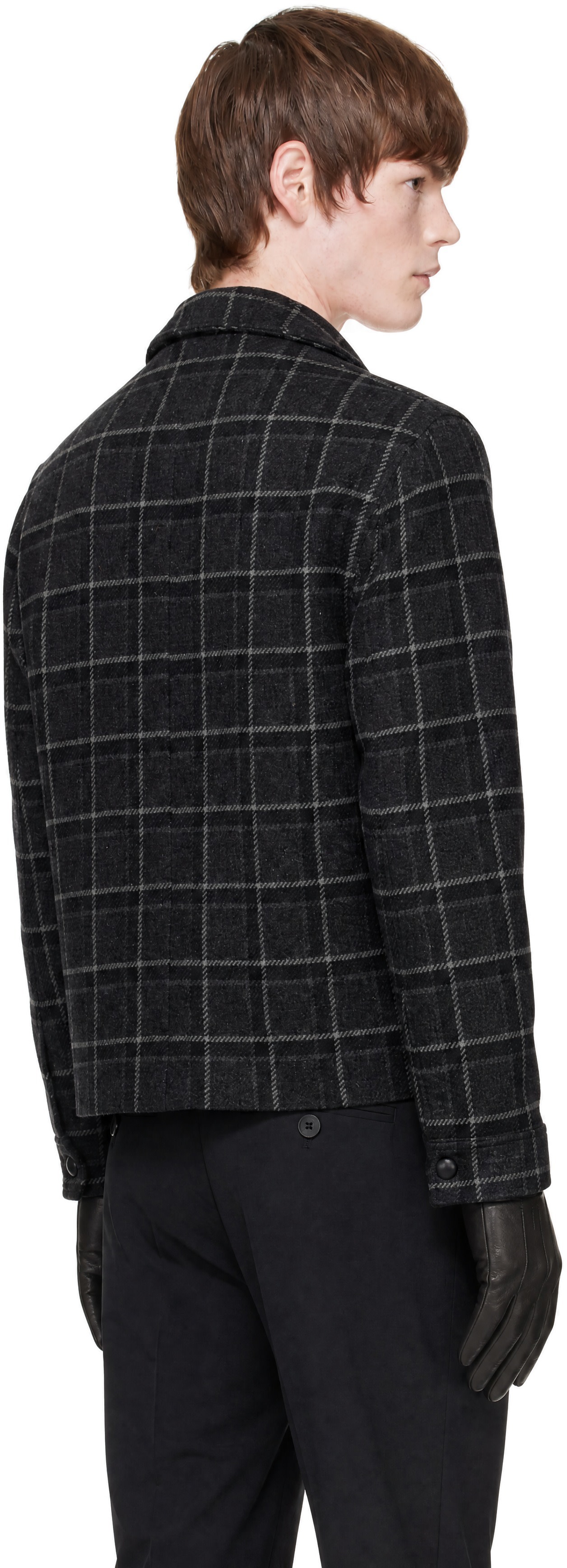 Ernest W. Baker - SSENSE Exclusive Gray Check Overshirt