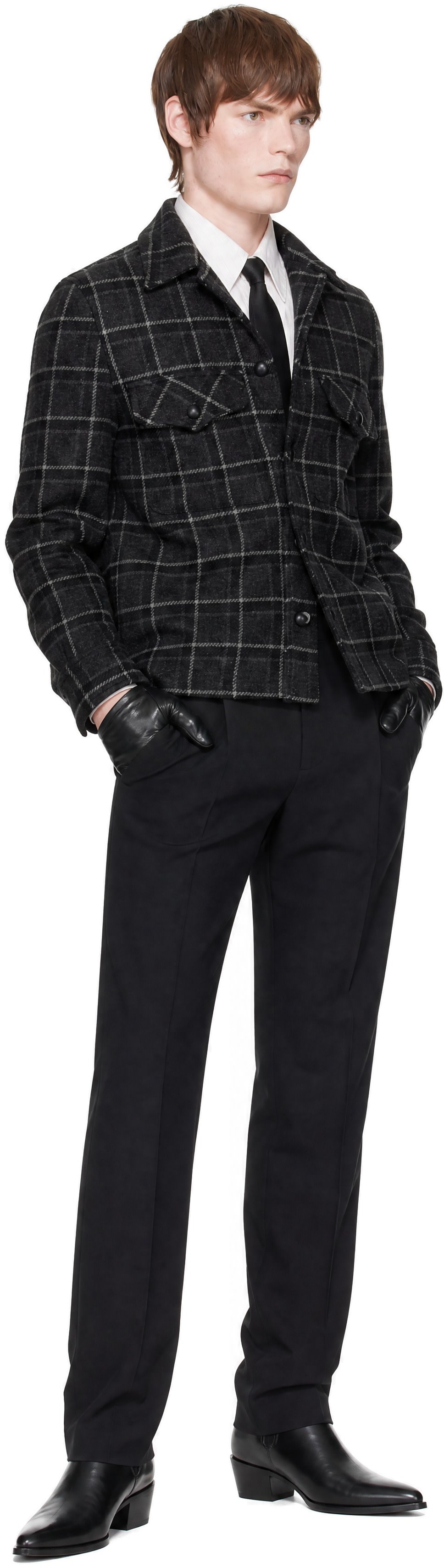 Ernest W. Baker - SSENSE Exclusive Gray Check Overshirt