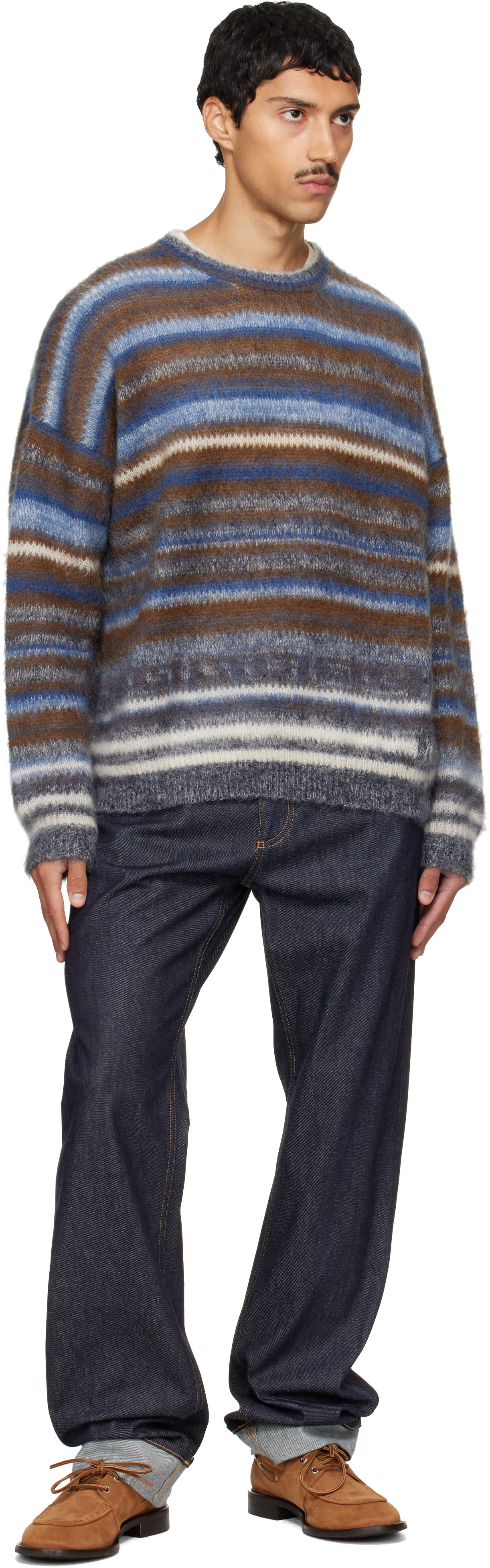 Isabel Marant - Pull Scolan bleu marine et brun