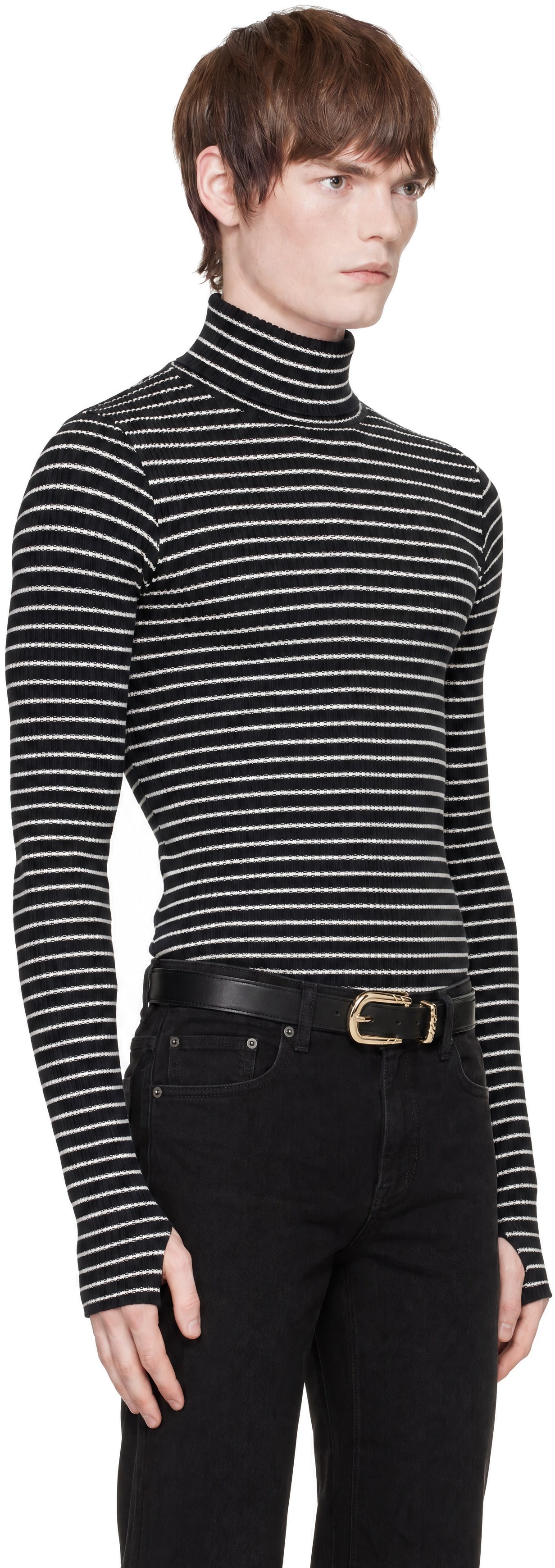 Ernest W. Baker - Black Striped Turtleneck