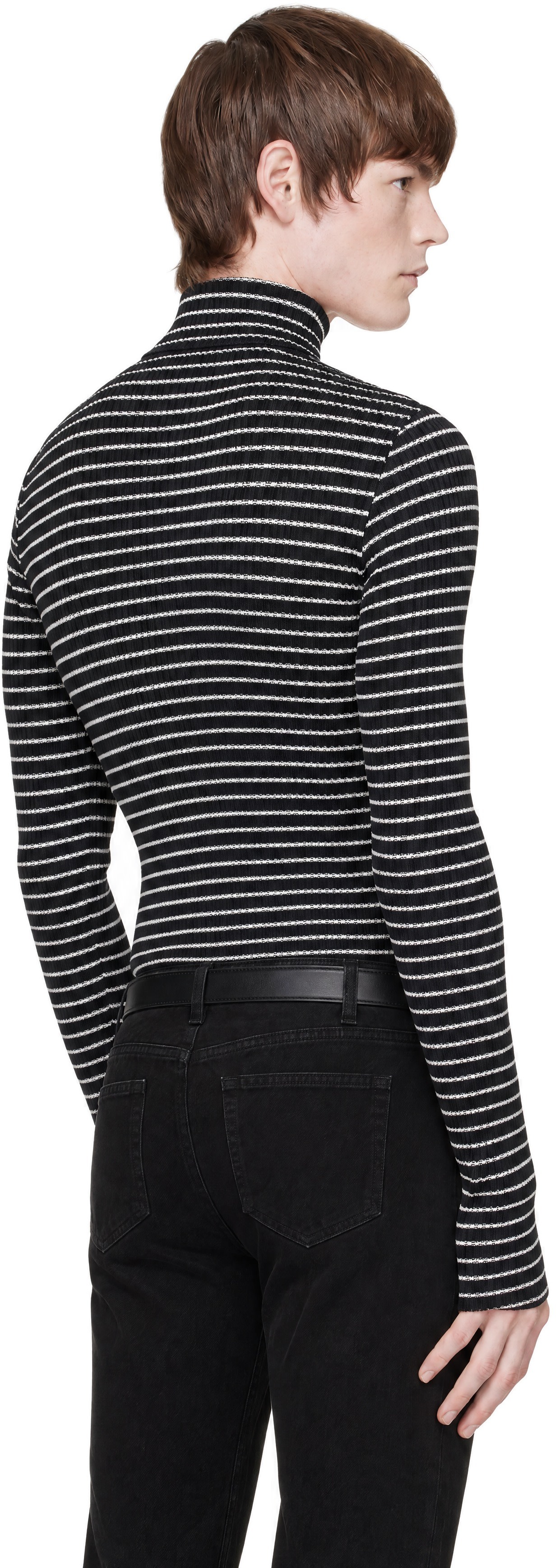 Ernest W. Baker - Black Striped Turtleneck