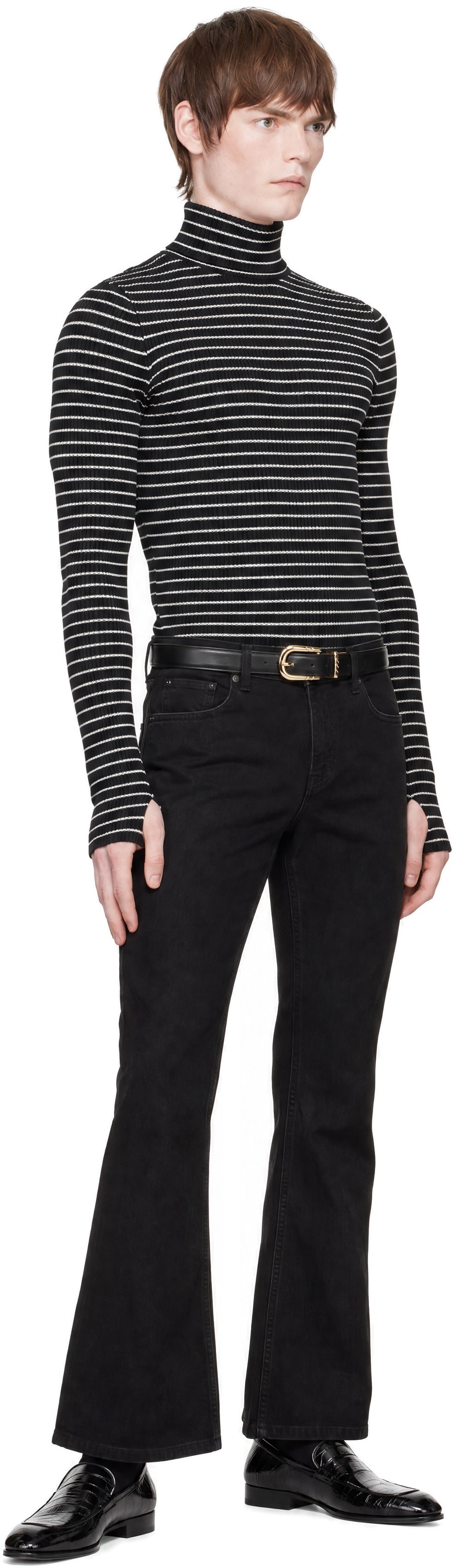 Ernest W. Baker - Black Striped Turtleneck