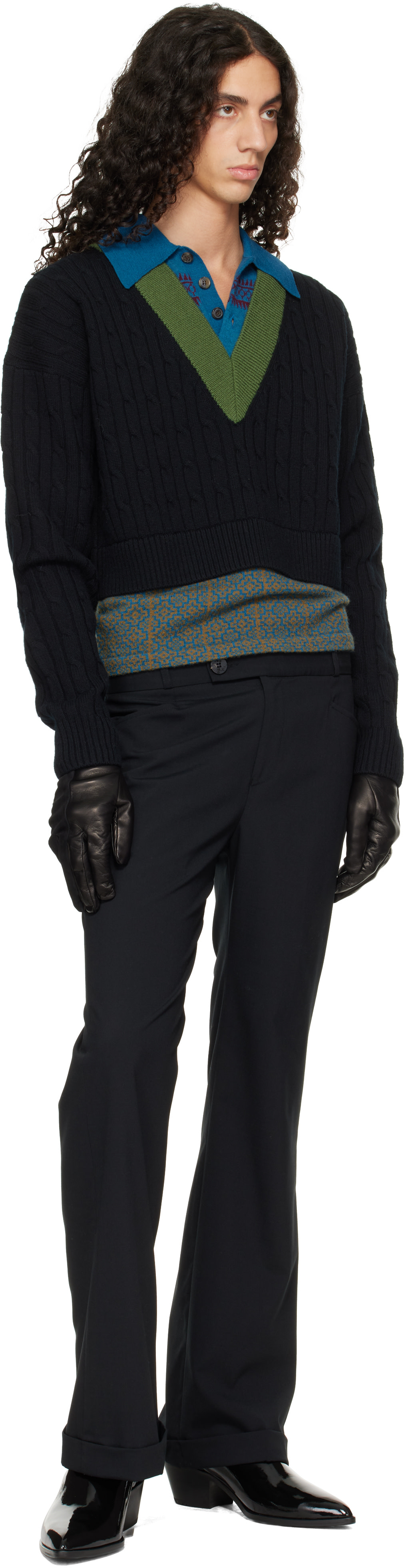 Ernest W. Baker - Black Sharp Toe Western Boots
