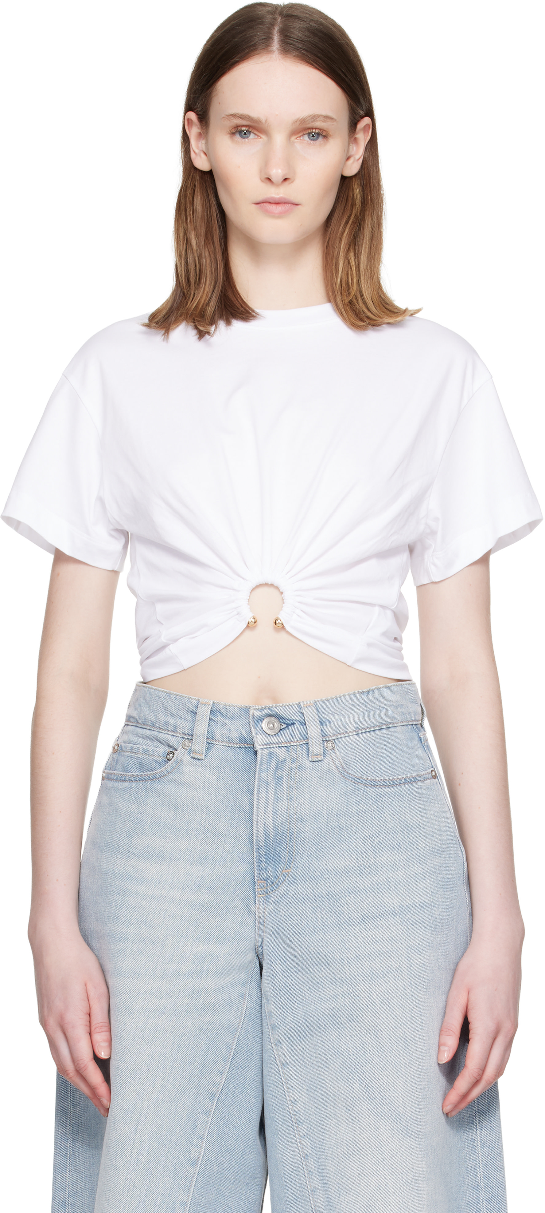 Rabanne: White Piercing T-shirt | SSENSE