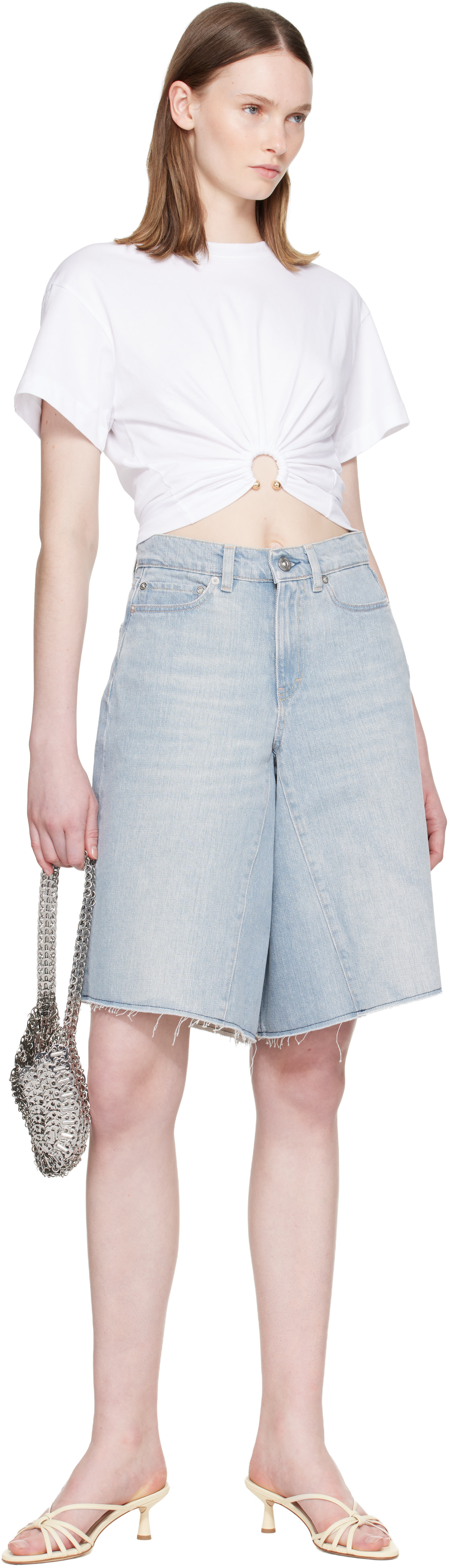 Rabanne: White Piercing T-shirt | SSENSE