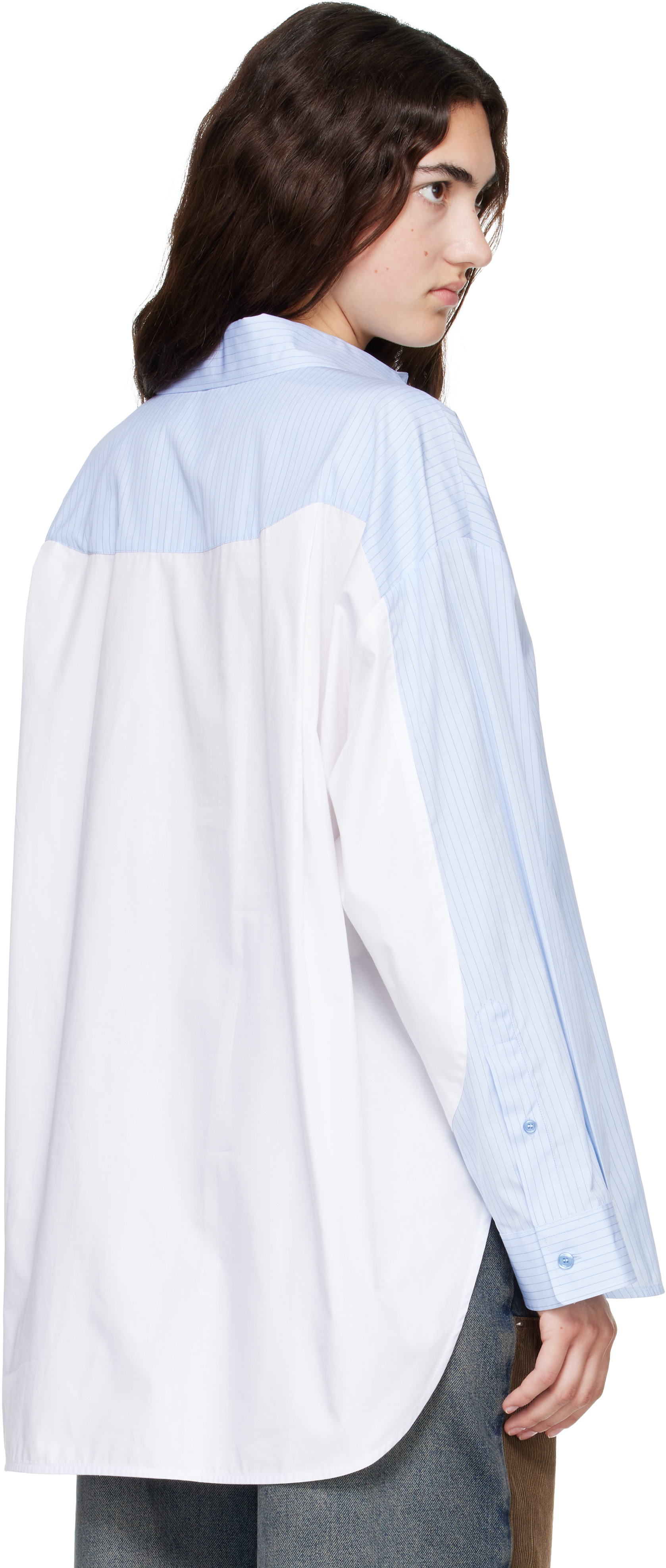 Off-White - Chemise Pop Lover bleu et blanc à rayures