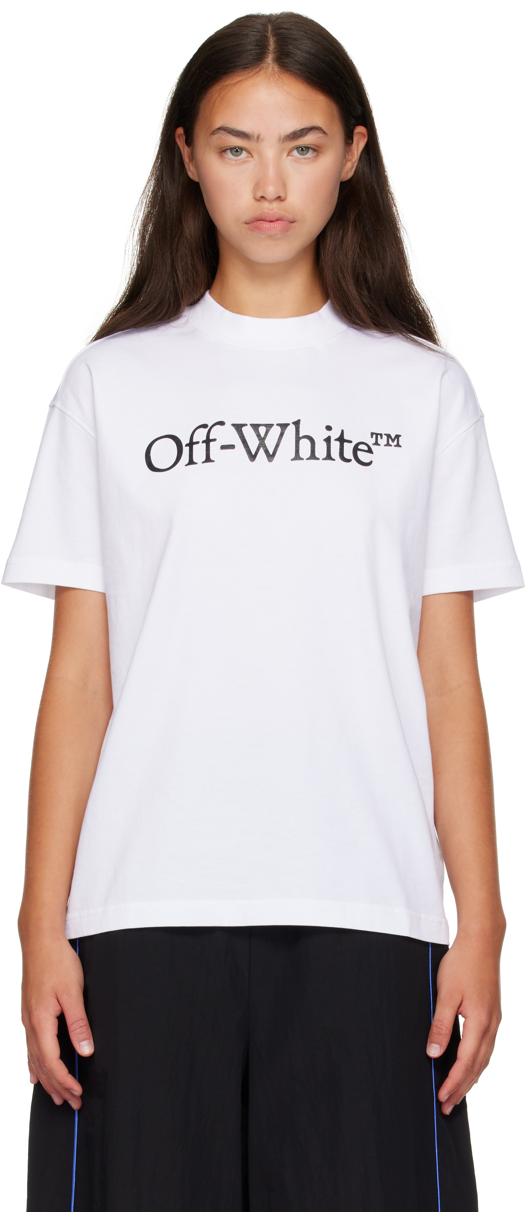 Off-White: White Big Logo Bookish T-shirt | SSENSE