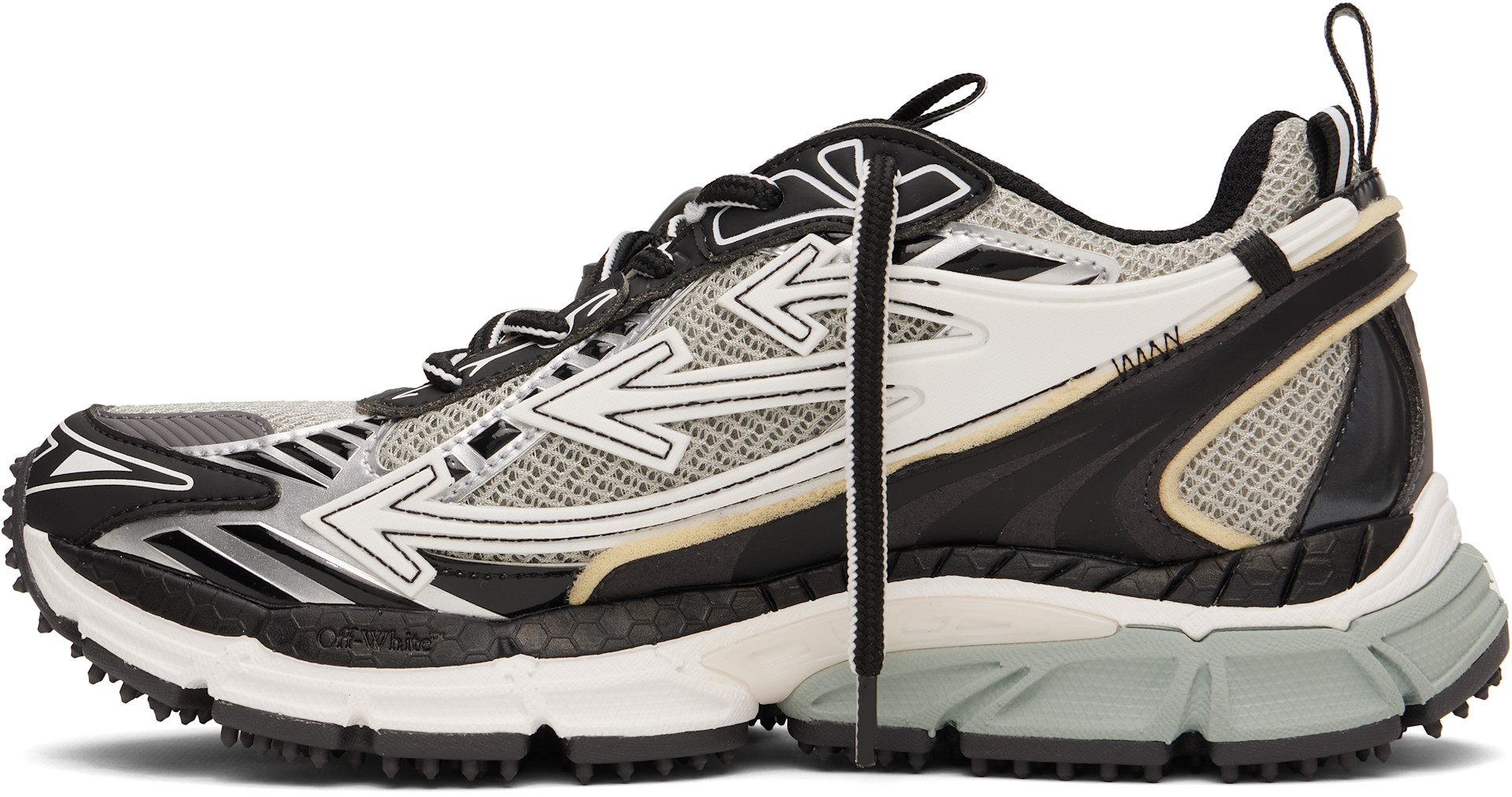 Off-White - Baskets Be Right Back gris et noir en filet