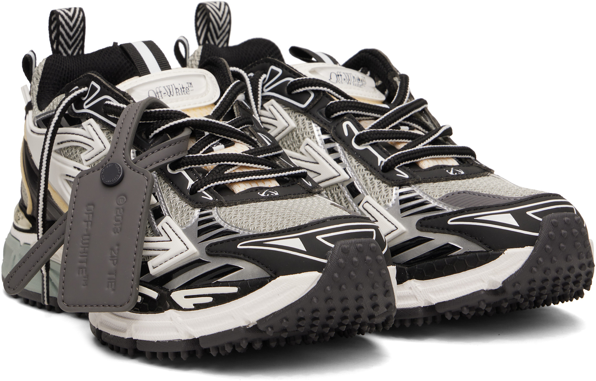 Off-White - Baskets Be Right Back gris et noir en filet