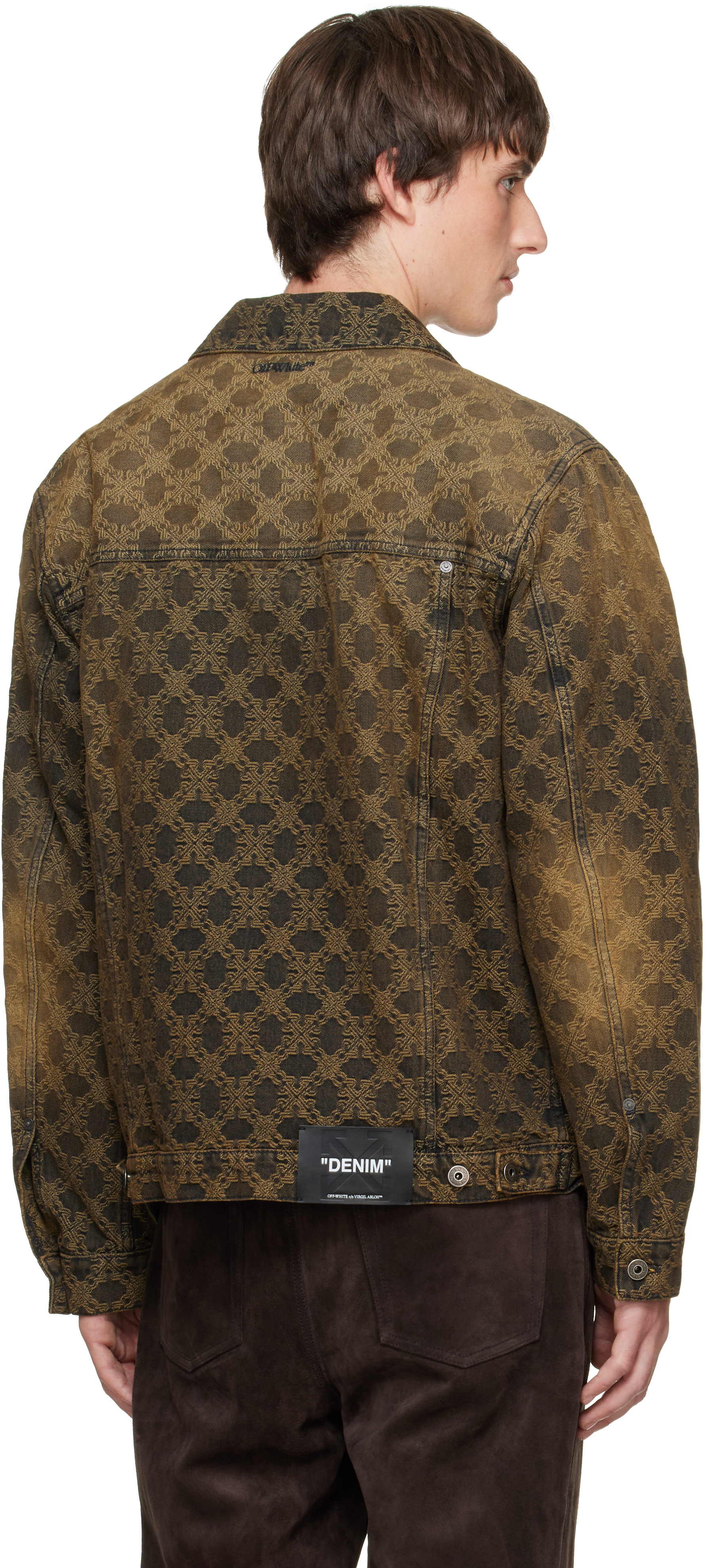 Off-White - Brown Arrow Monogram Skate Denim Jacket
