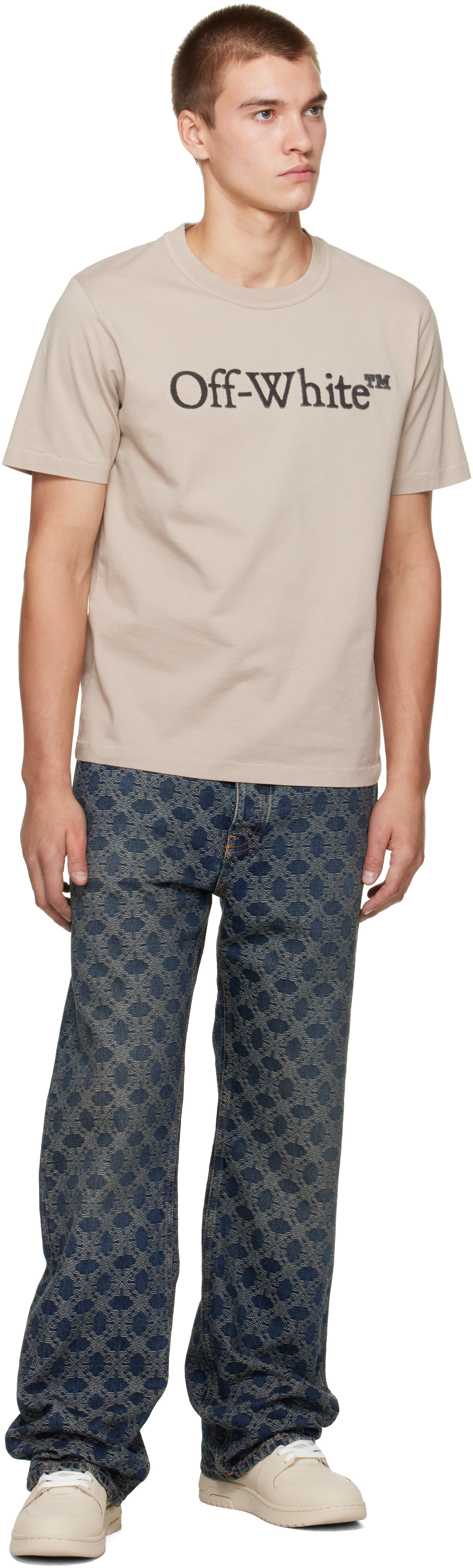 Off-White - Jean décontracté bleu à monogrammes et à flèches