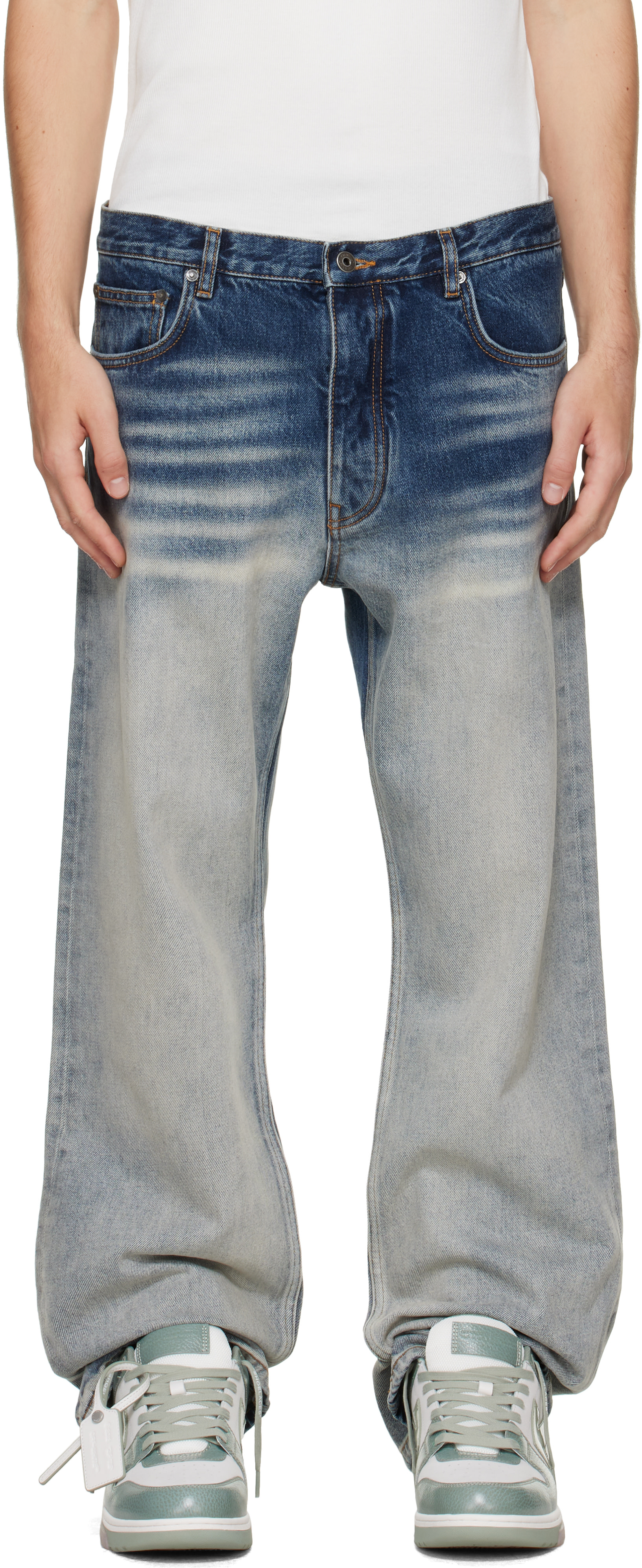 Off-White - Blue Half Arrow Slim Relax Jeans
