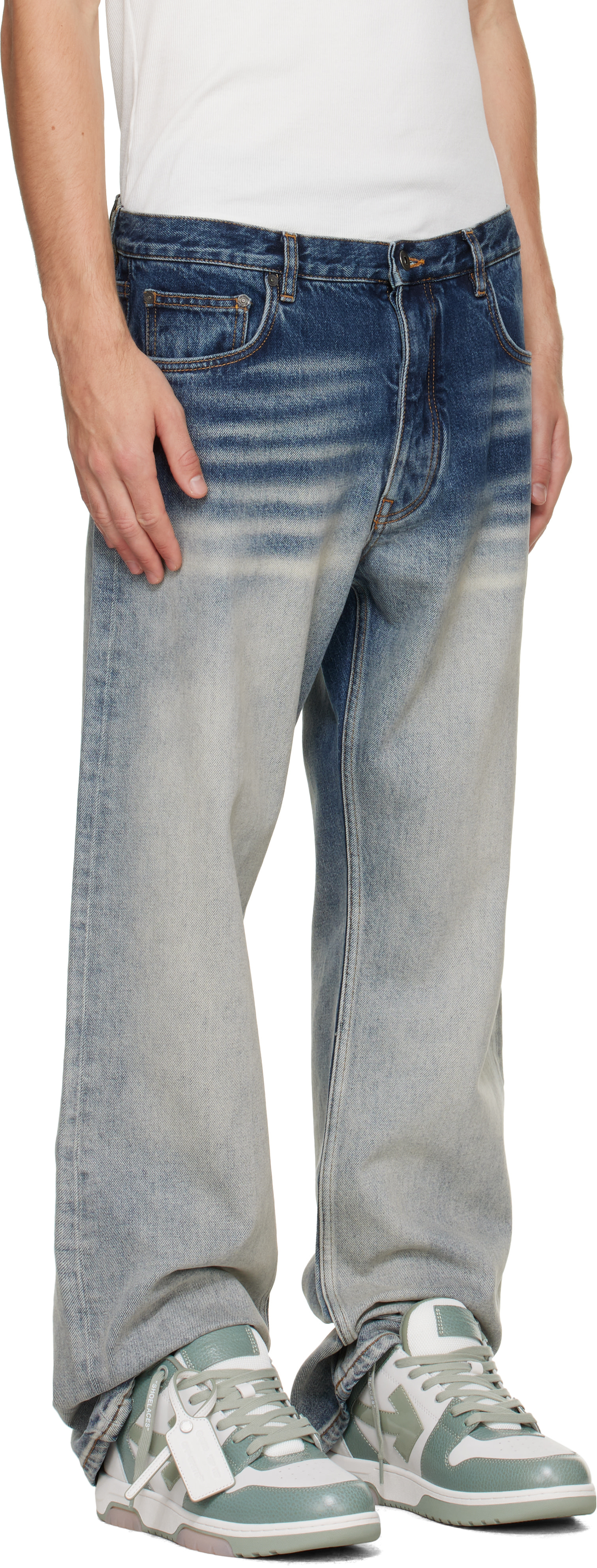 Off-White - Blue Half Arrow Slim Relax Jeans