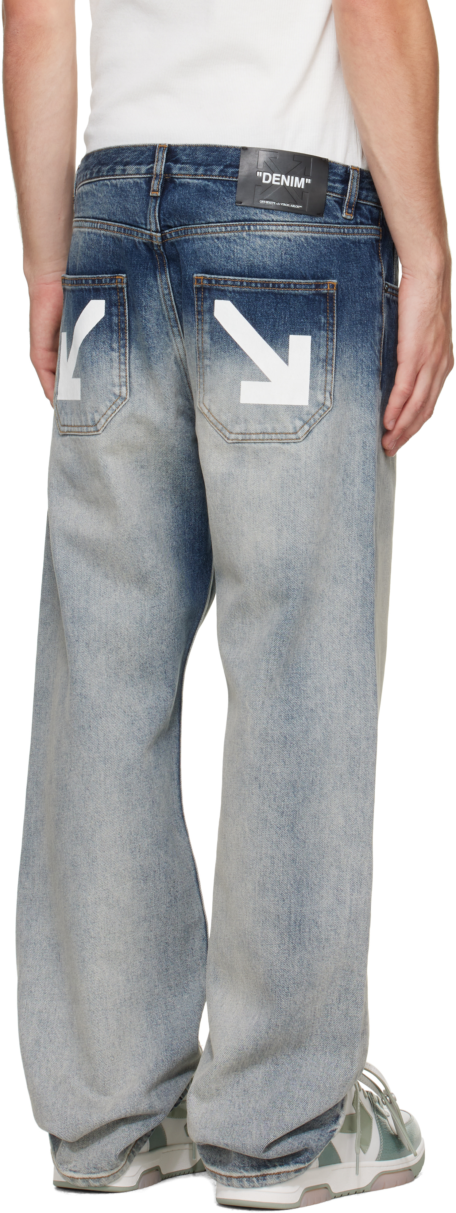 Off-White - Blue Half Arrow Slim Relax Jeans
