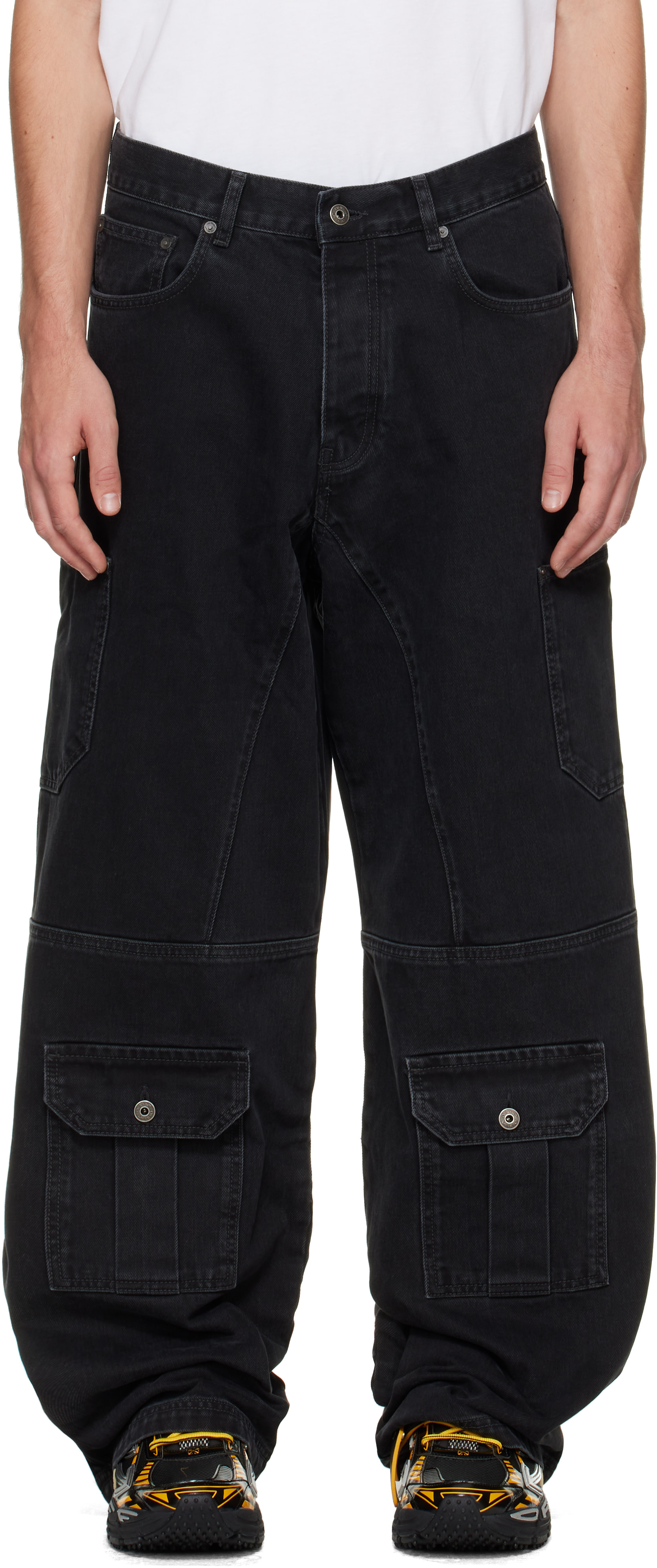 Off-White - Black Half Arrow Cargo Slouchy Jeans