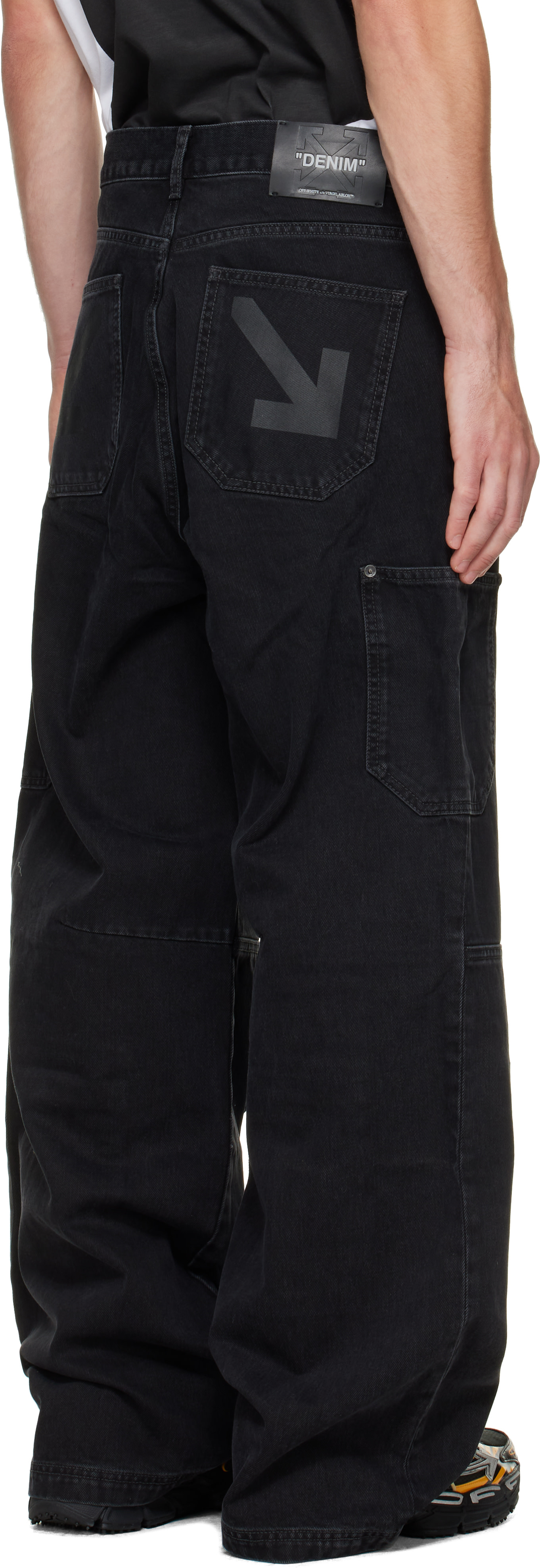 Off-White - Black Half Arrow Cargo Slouchy Jeans