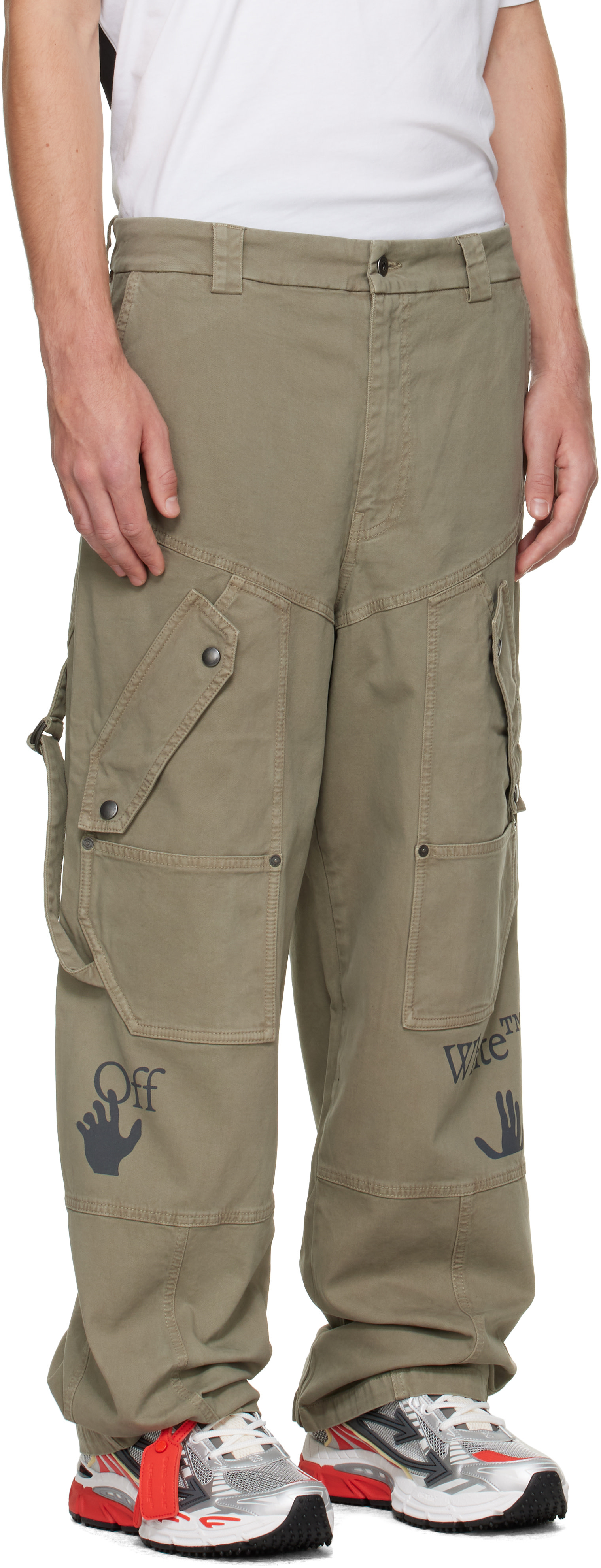 Off-White - Khaki Swimming Logo Carpenter Cargo Pants