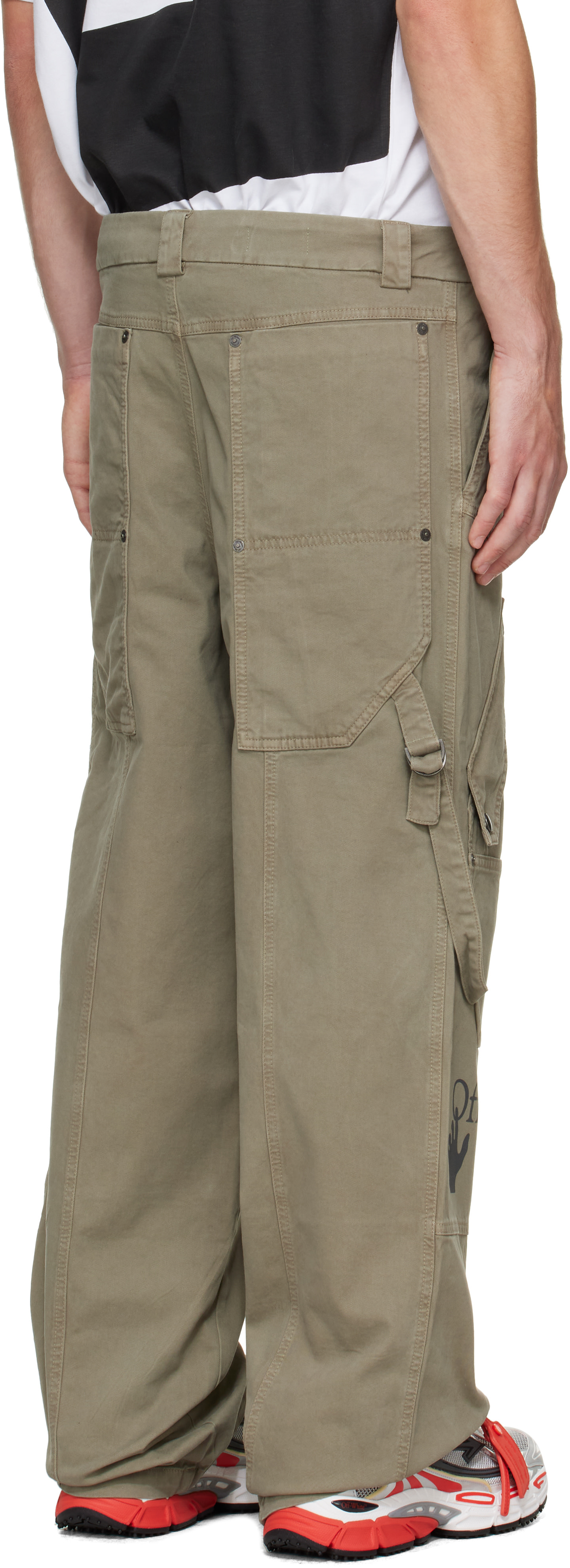 Off-White - Khaki Swimming Logo Carpenter Cargo Pants