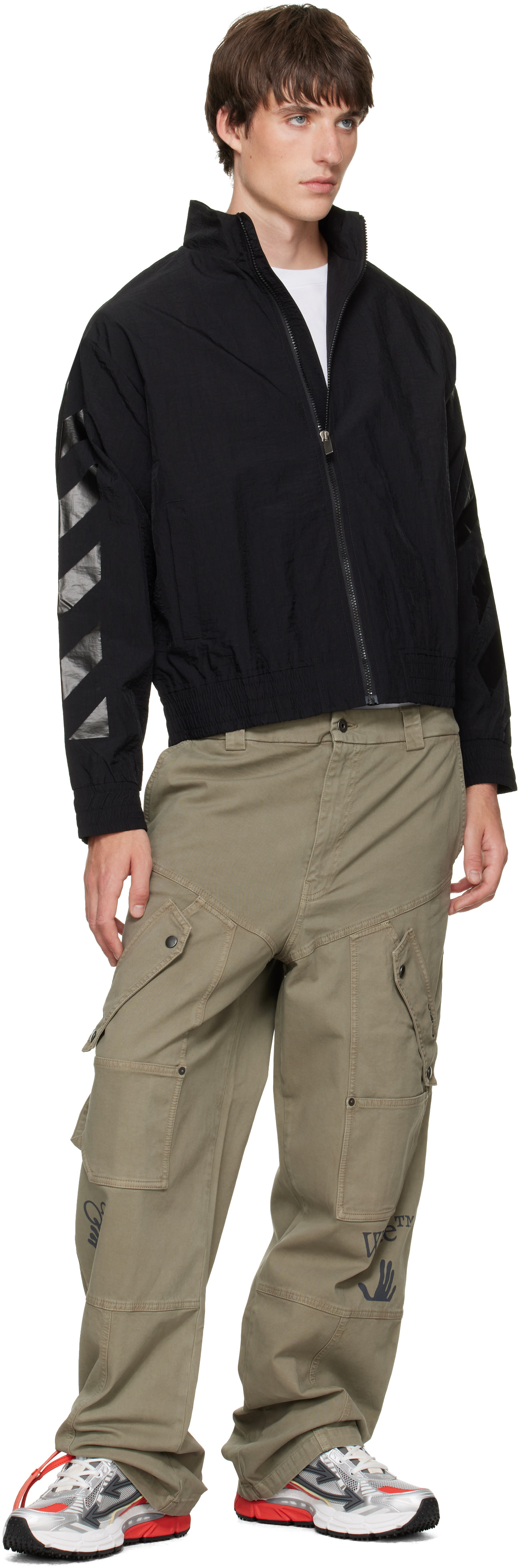 Off-White - Khaki Swimming Logo Carpenter Cargo Pants