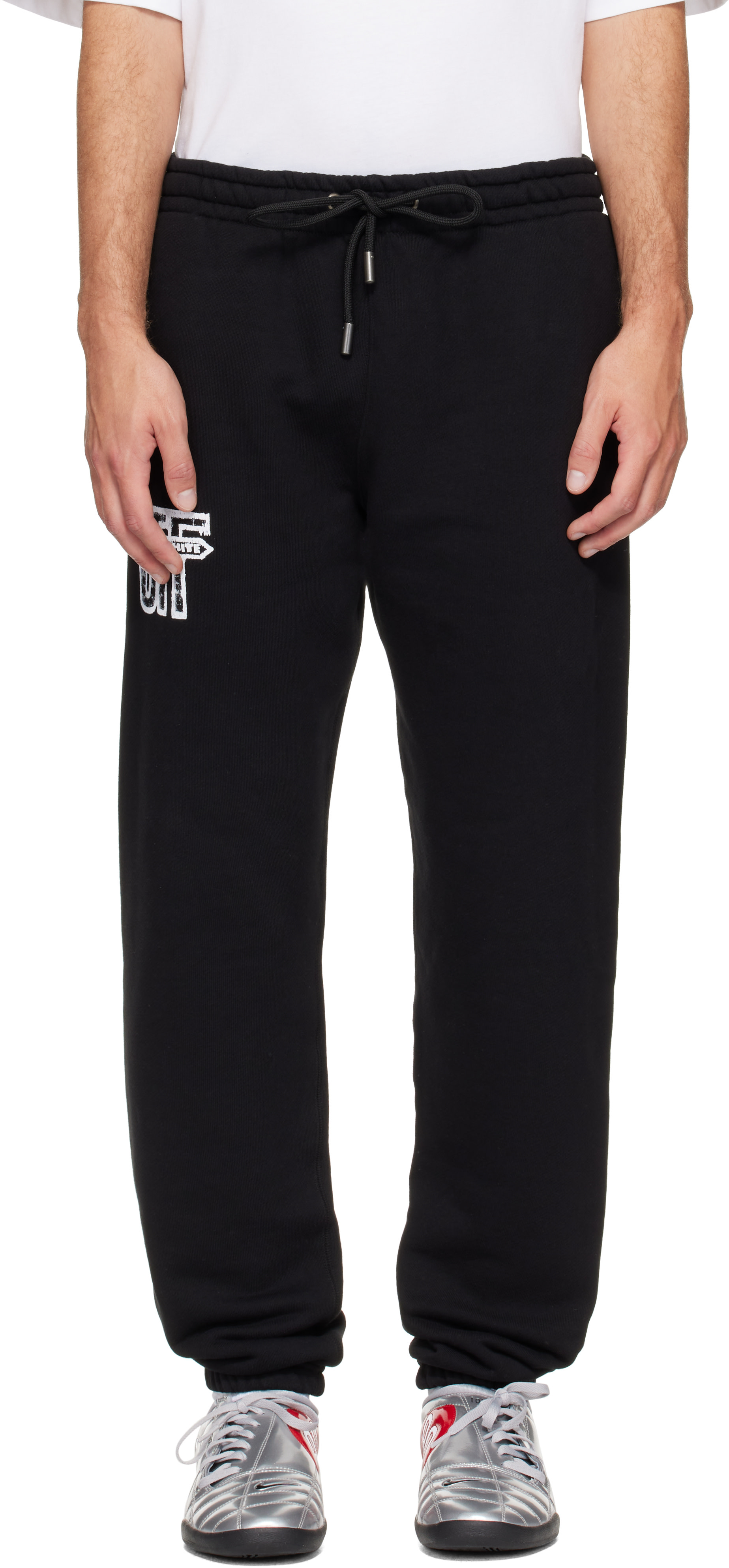 Off-White - Black Motion Arrow Cuffed Sweatpants