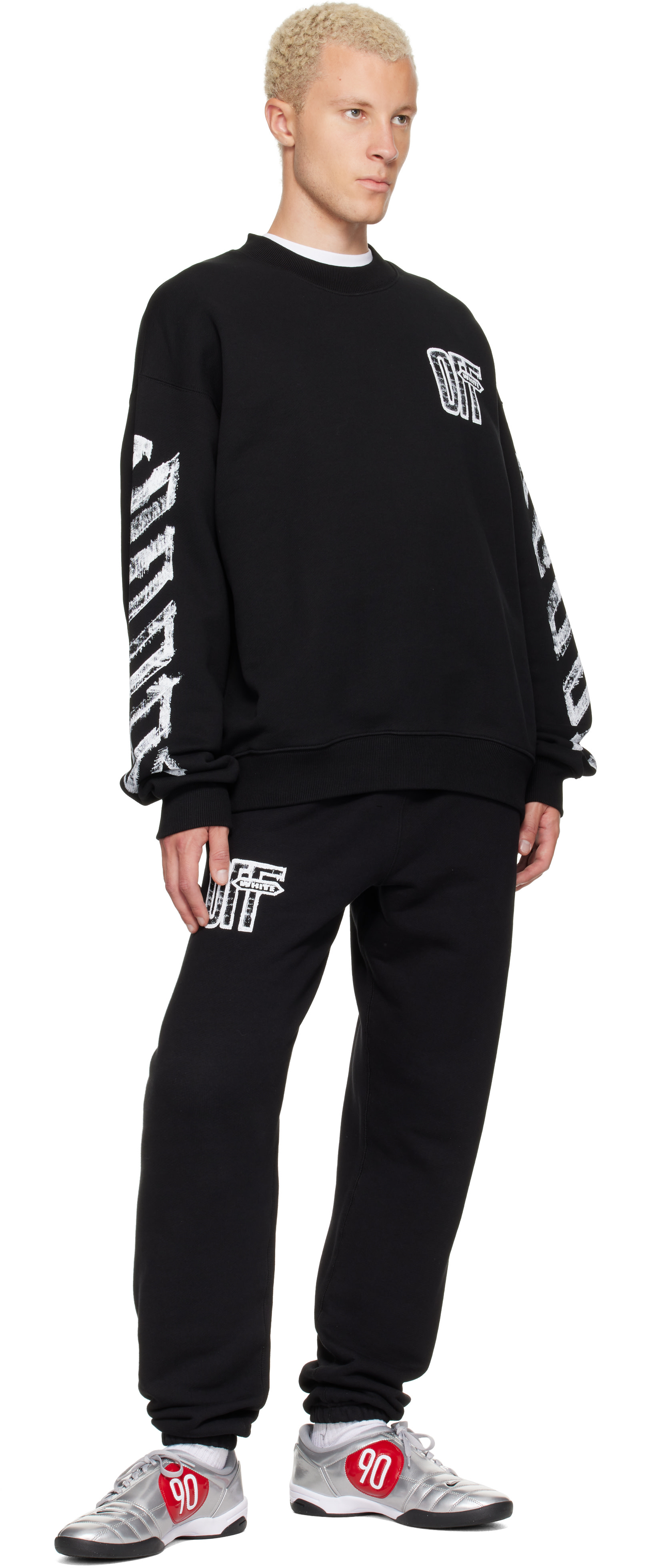 Off-White - Black Motion Arrow Cuffed Sweatpants