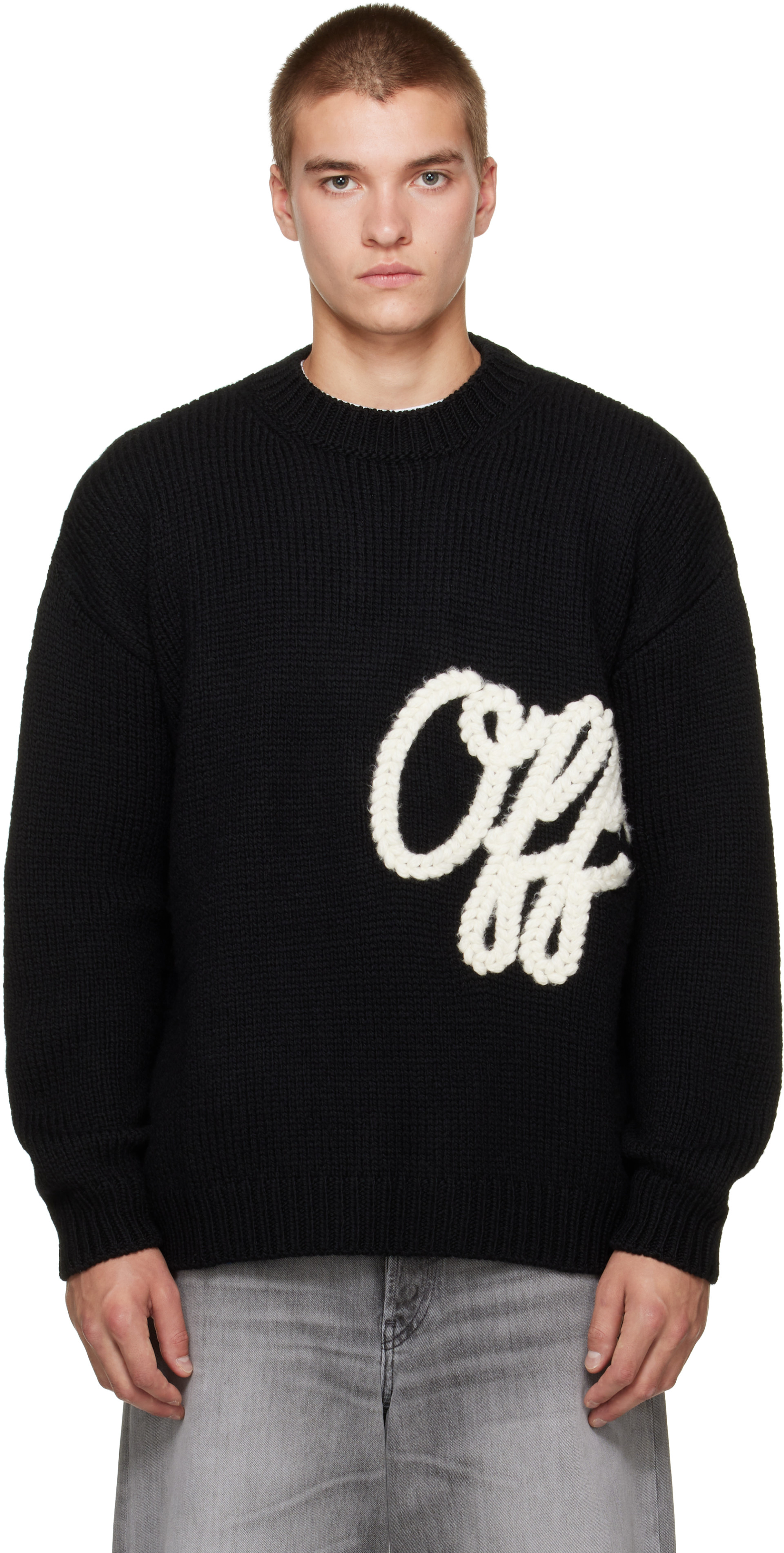 Off-White - Pull noir à logo Bookish Shared