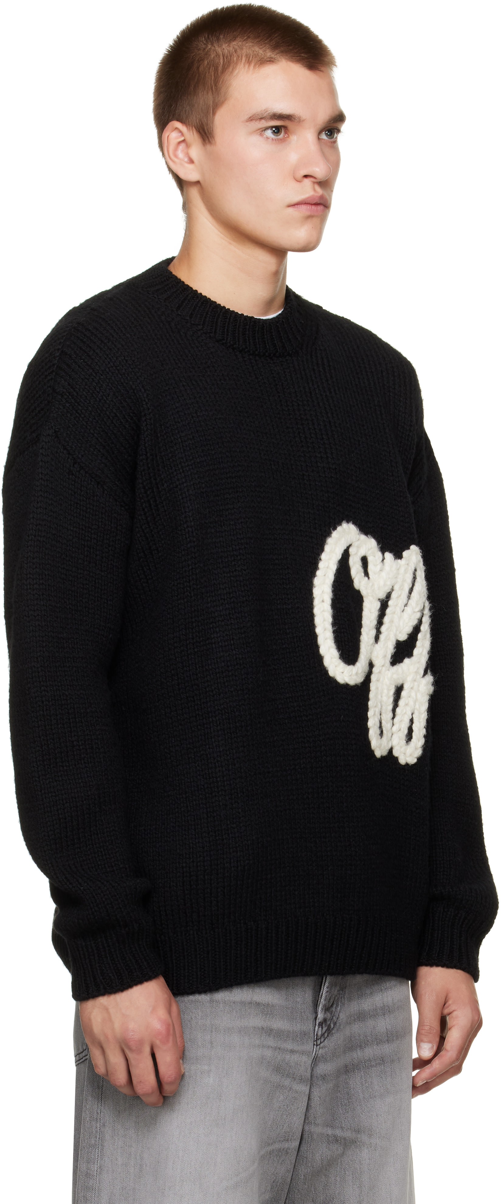 Off-White - Black Script Shared Logo Sweater