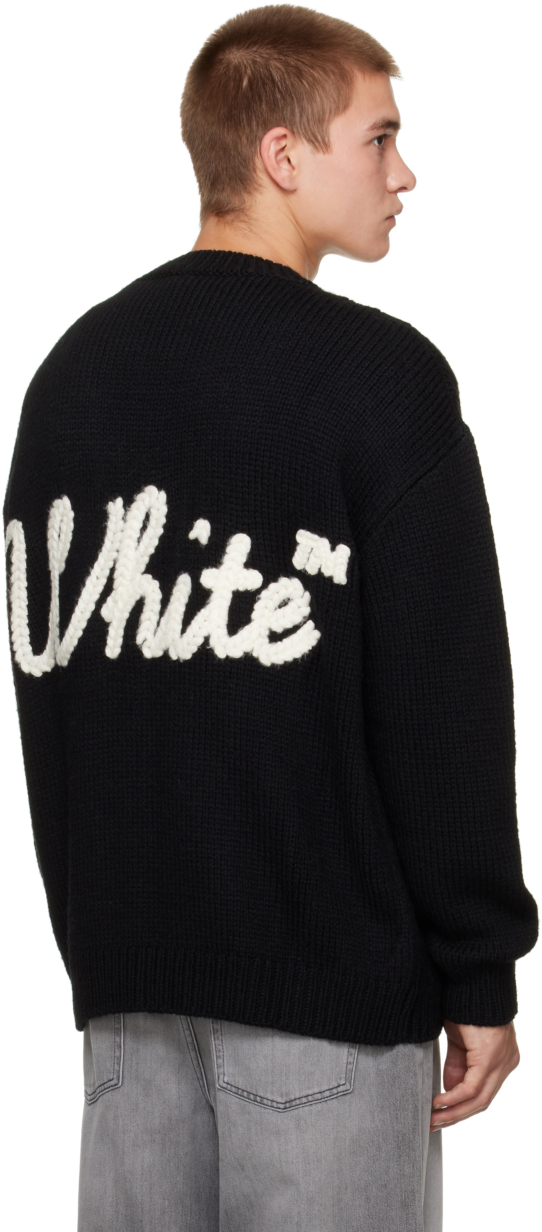 Off-White - Black Script Shared Logo Sweater