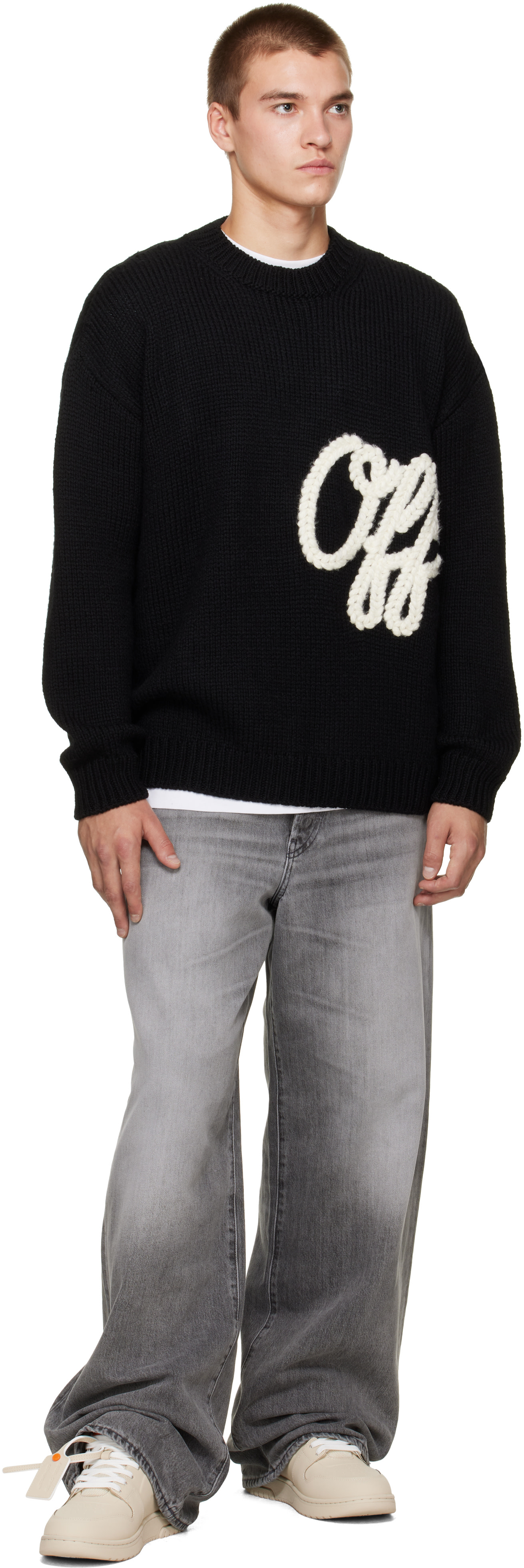 Off-White - Black Script Shared Logo Sweater