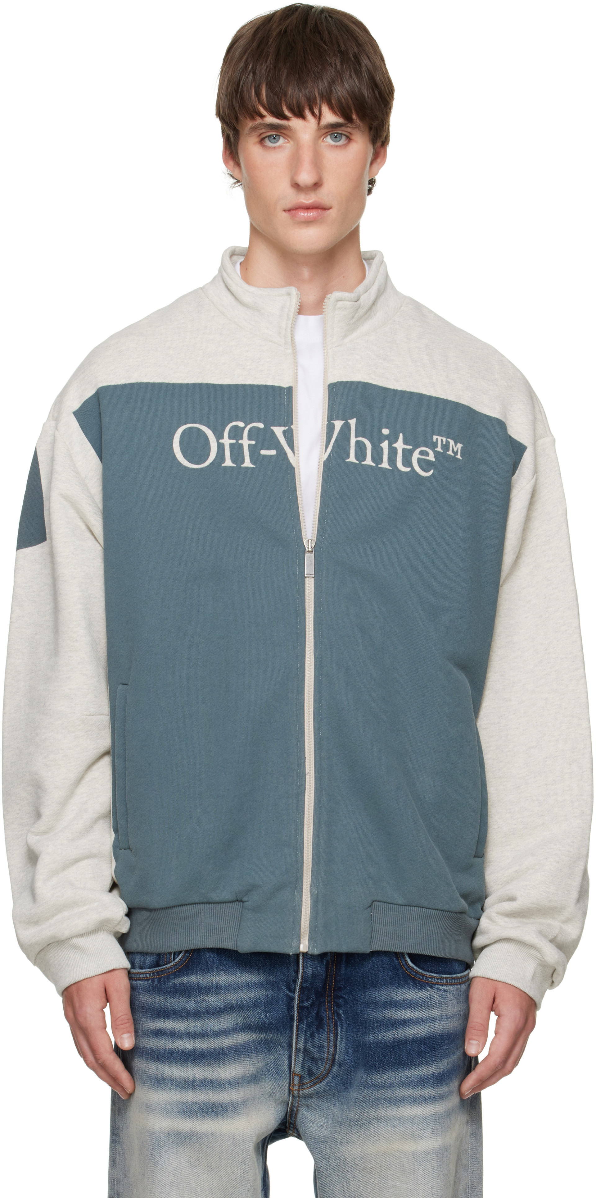 Off-White - Gray Negative Big Bookish Relax Track Jacket