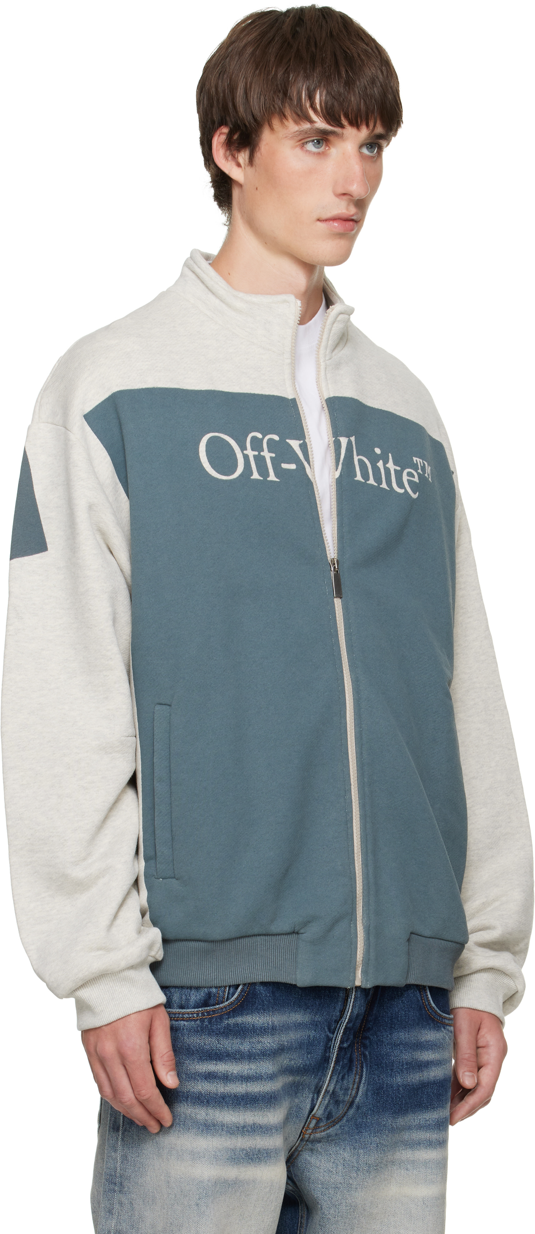 Off-White - Gray Negative Big Bookish Relax Track Jacket